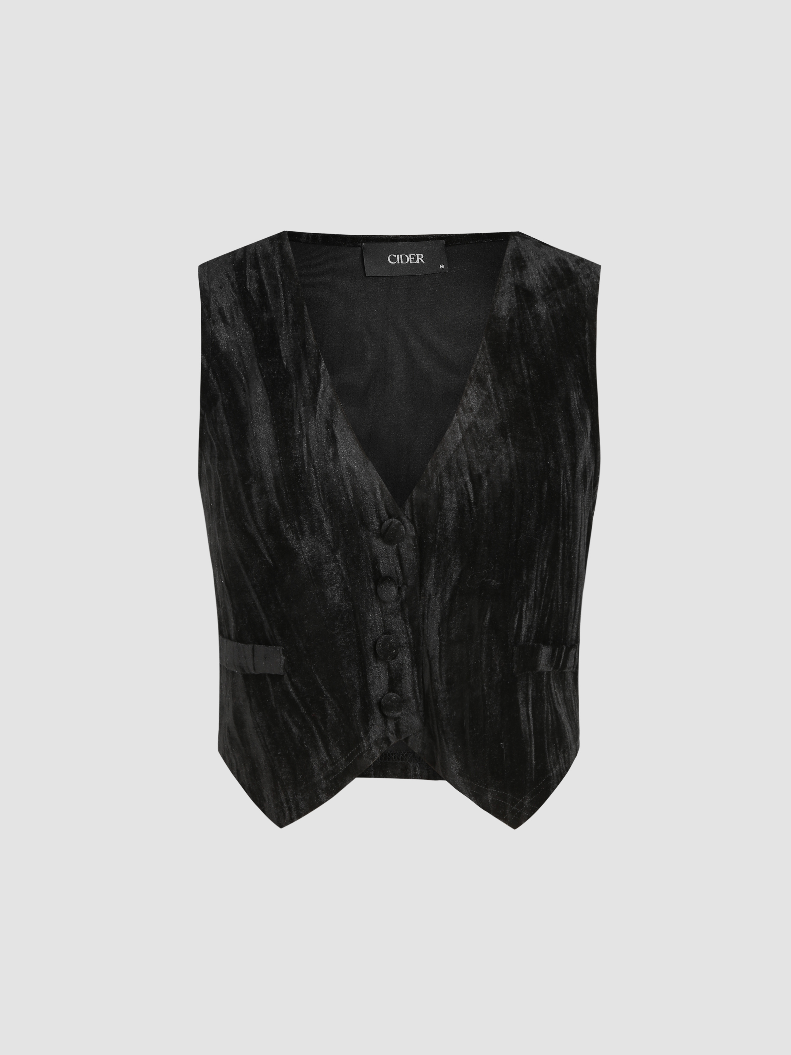 Velvet Button Up Waistcoat - Cider