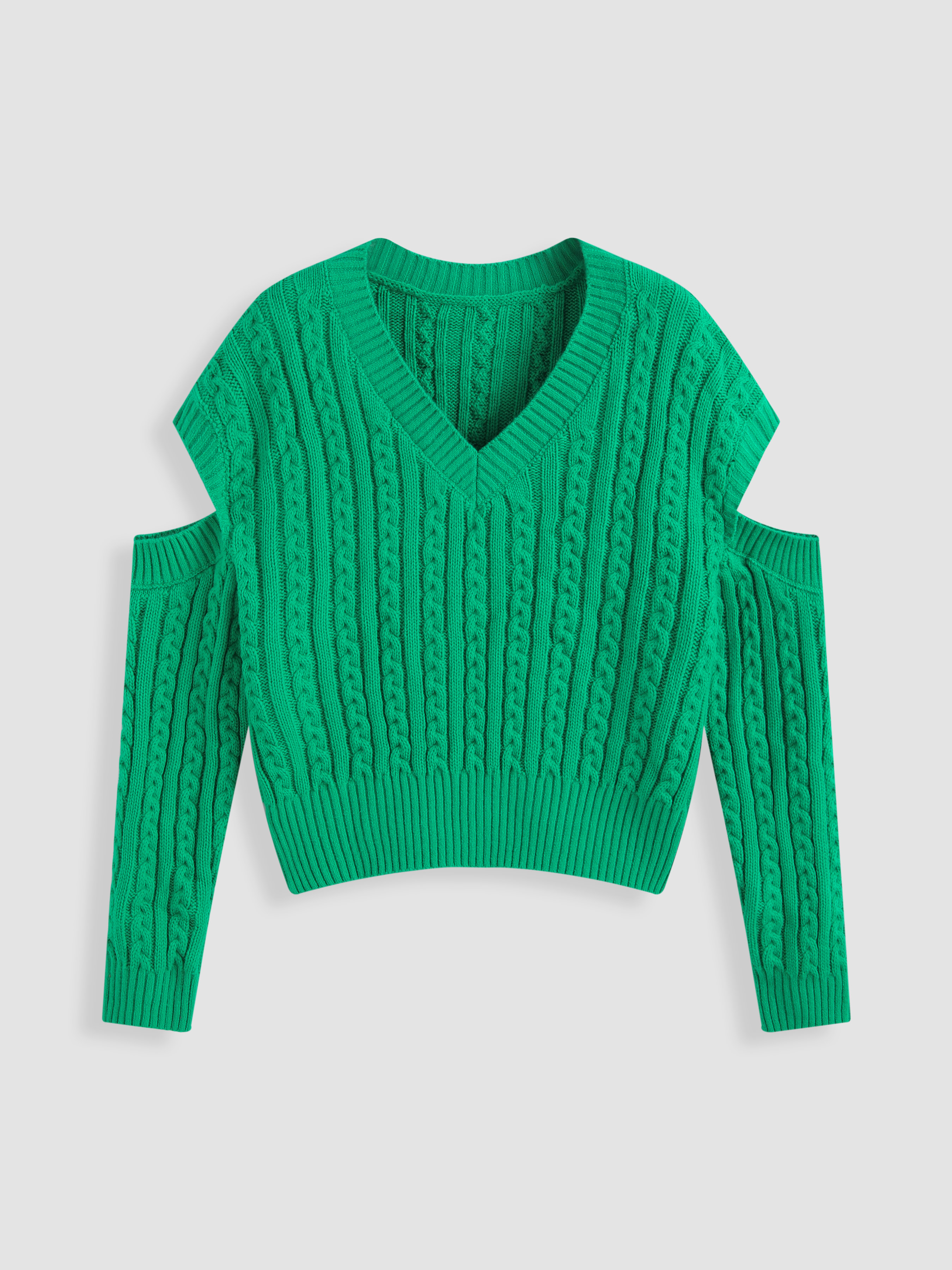 Sweater with V-neck and cut-out