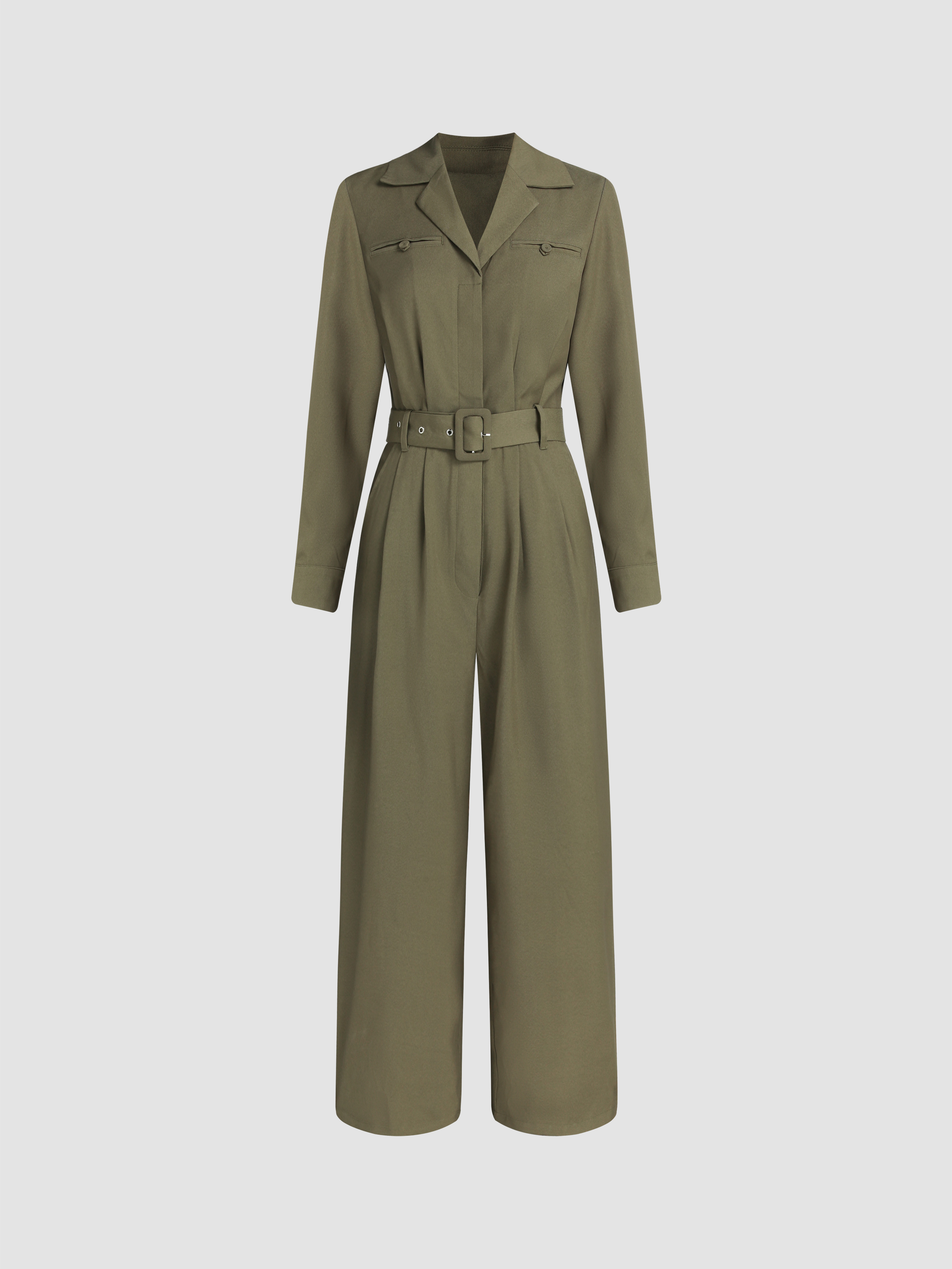 Solid Woven High Waist Jumpsuit - Cider