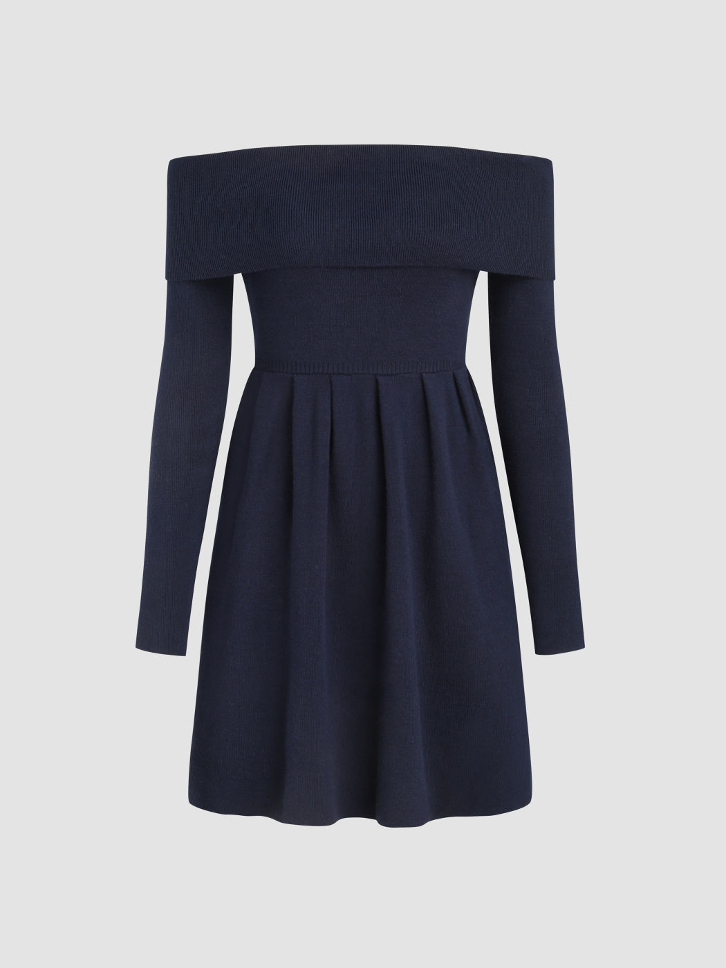 Knit Solid Off-shoulder Mini Dress