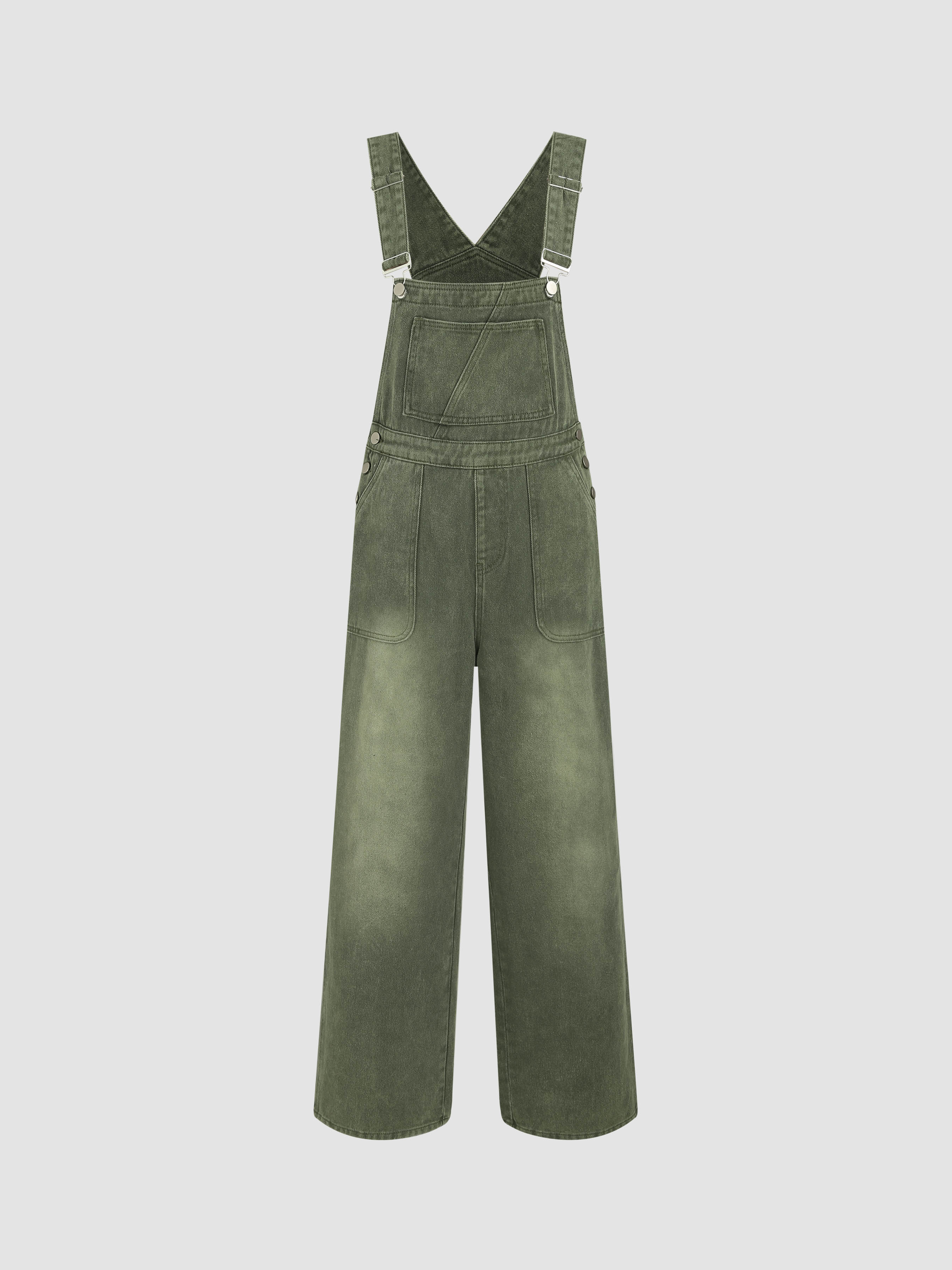 In The Greenhouse Olive Green Overalls For School Vacation Holiday