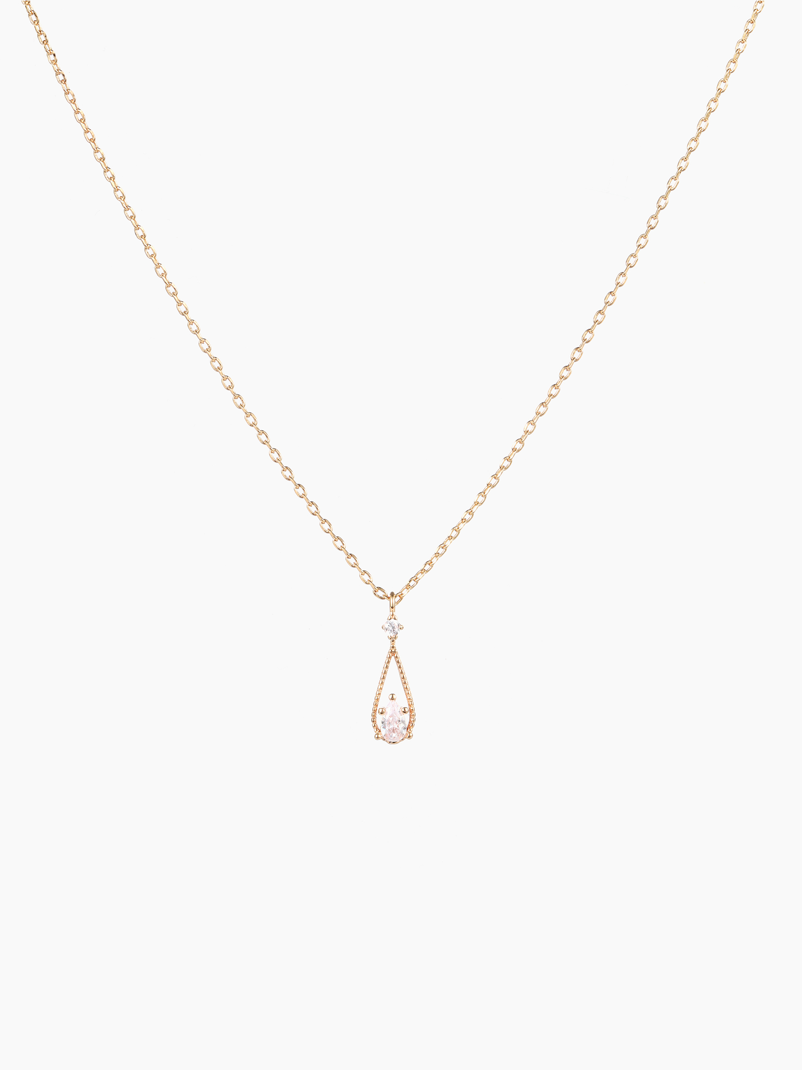 Beautiful Simple Cute Water Drop Rhinestone Pendant Necklace for Women  & Girls