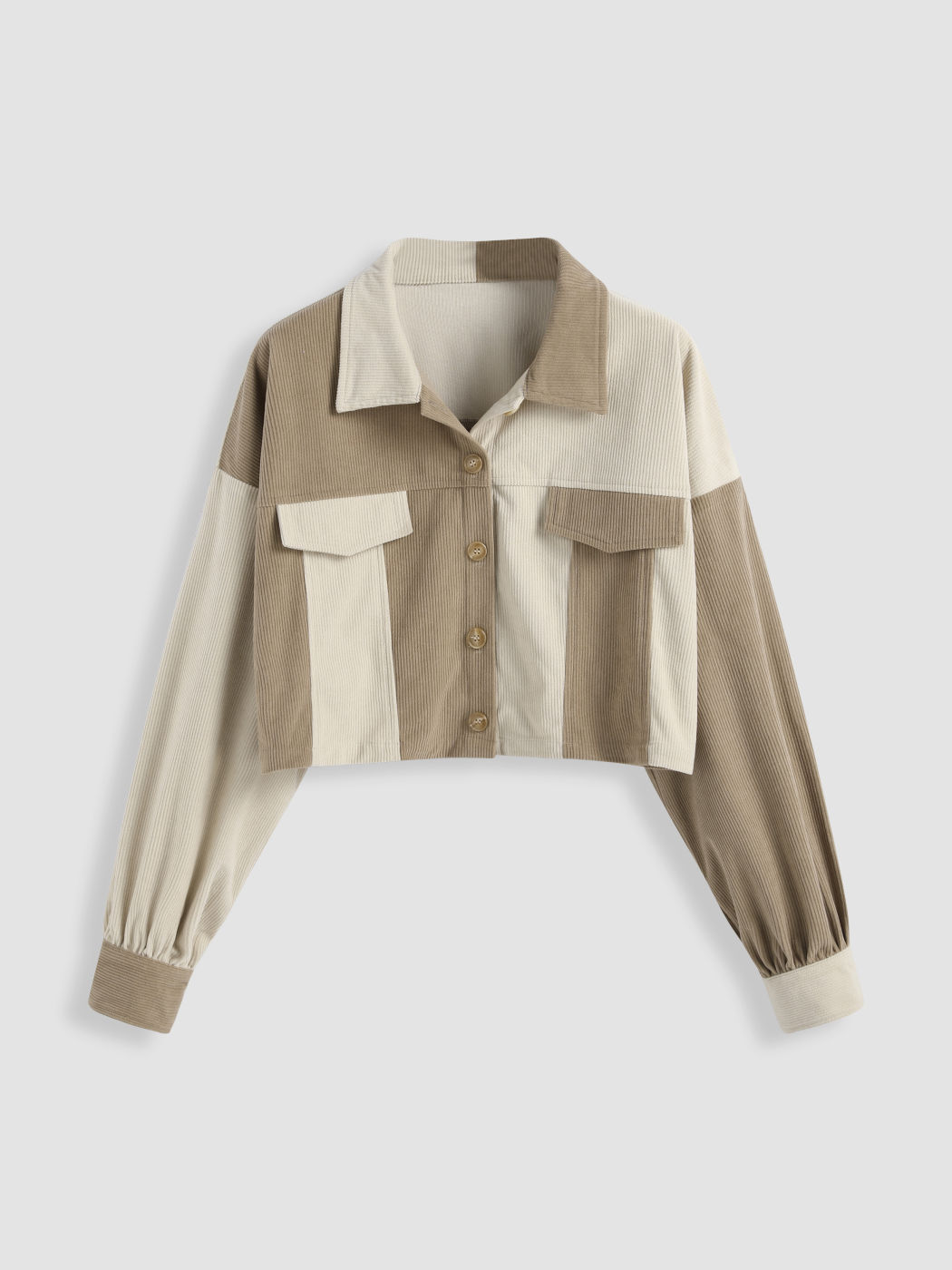 Zweifarbige Cordjacke