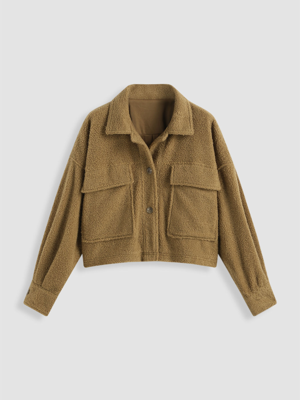 Fleece Solid Oversized Jacke