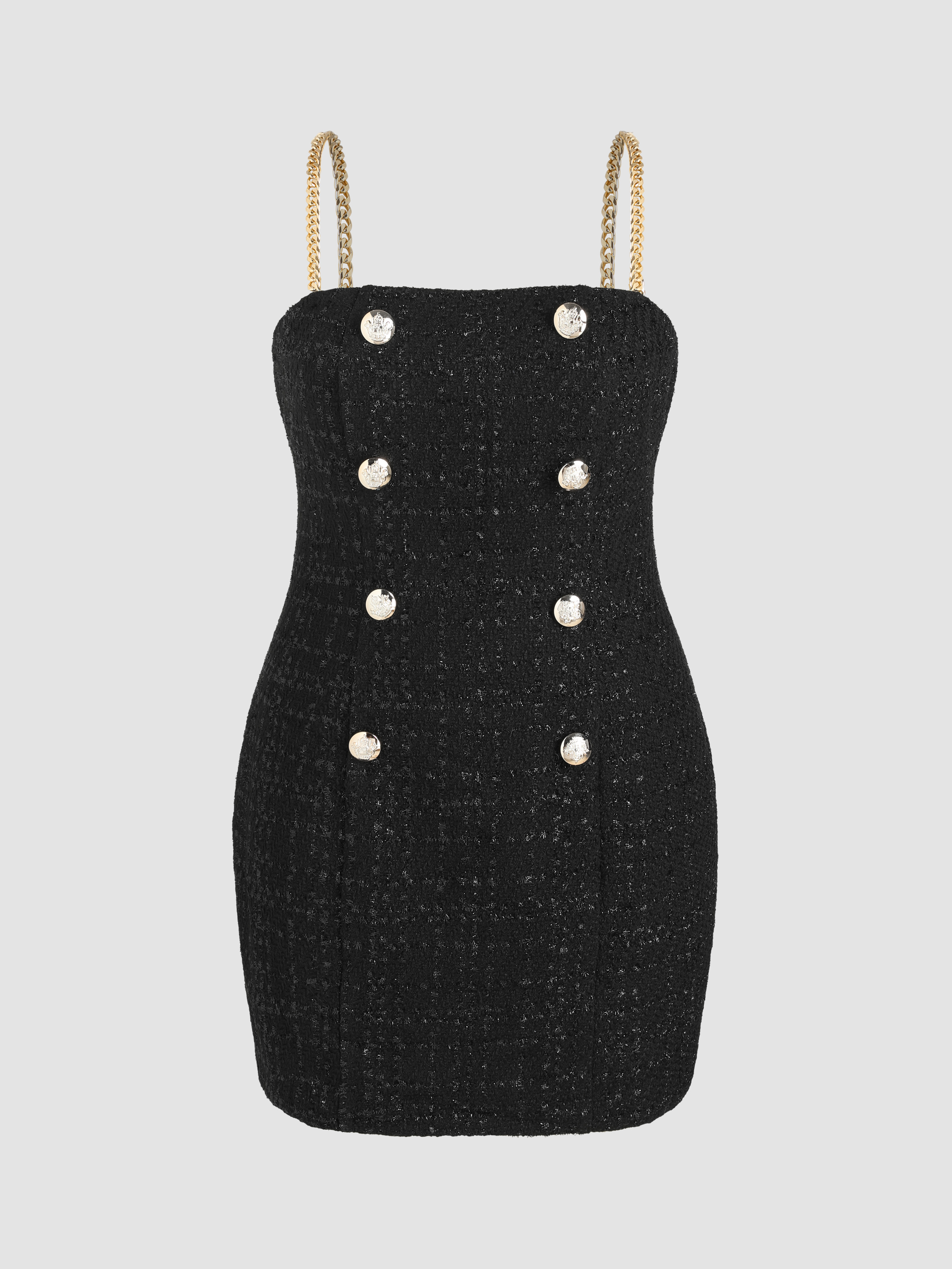 Tweed Glitter Button Mini Dress Curve & Plus Cider