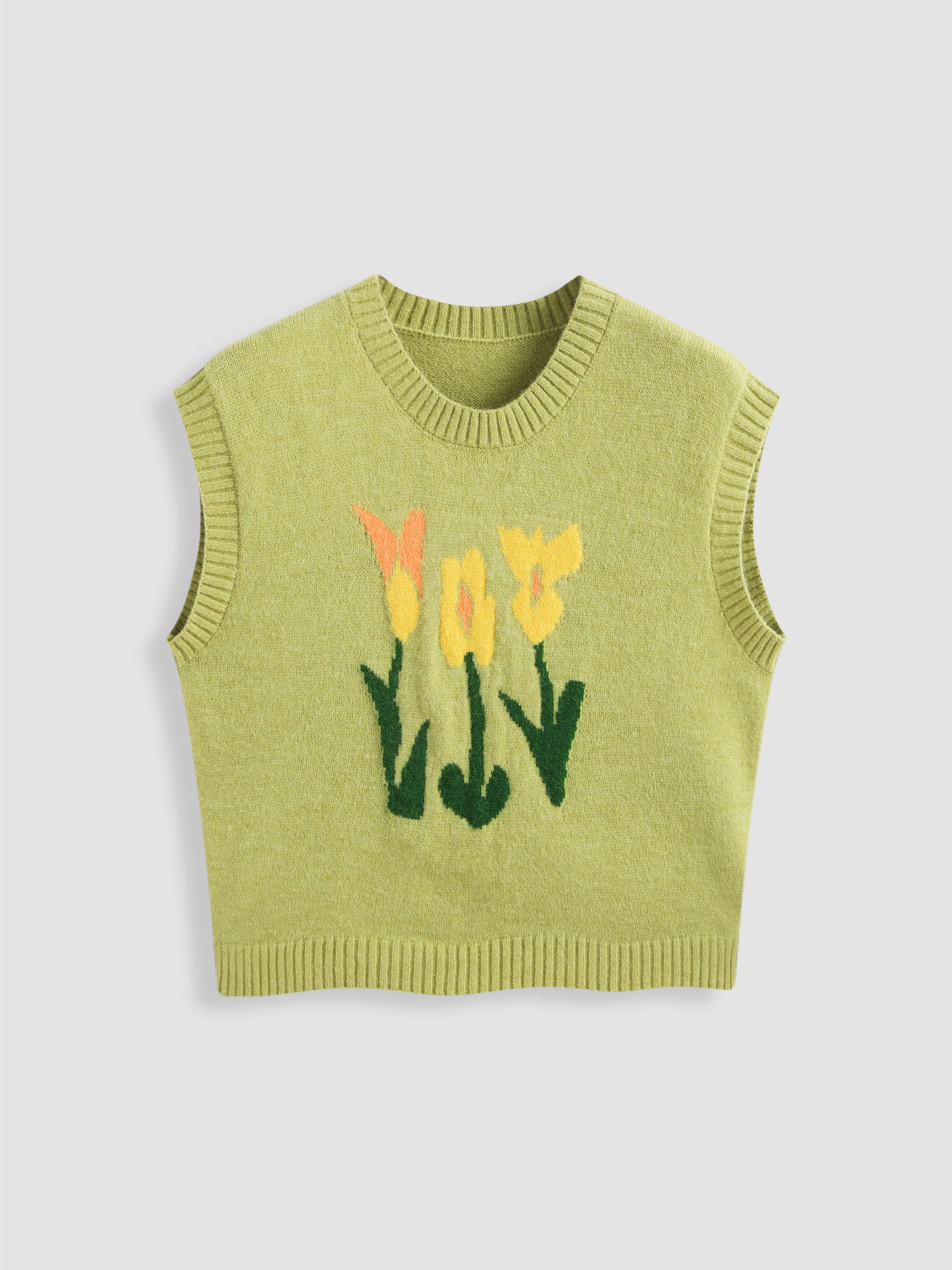 Gilet en maille à motif floral