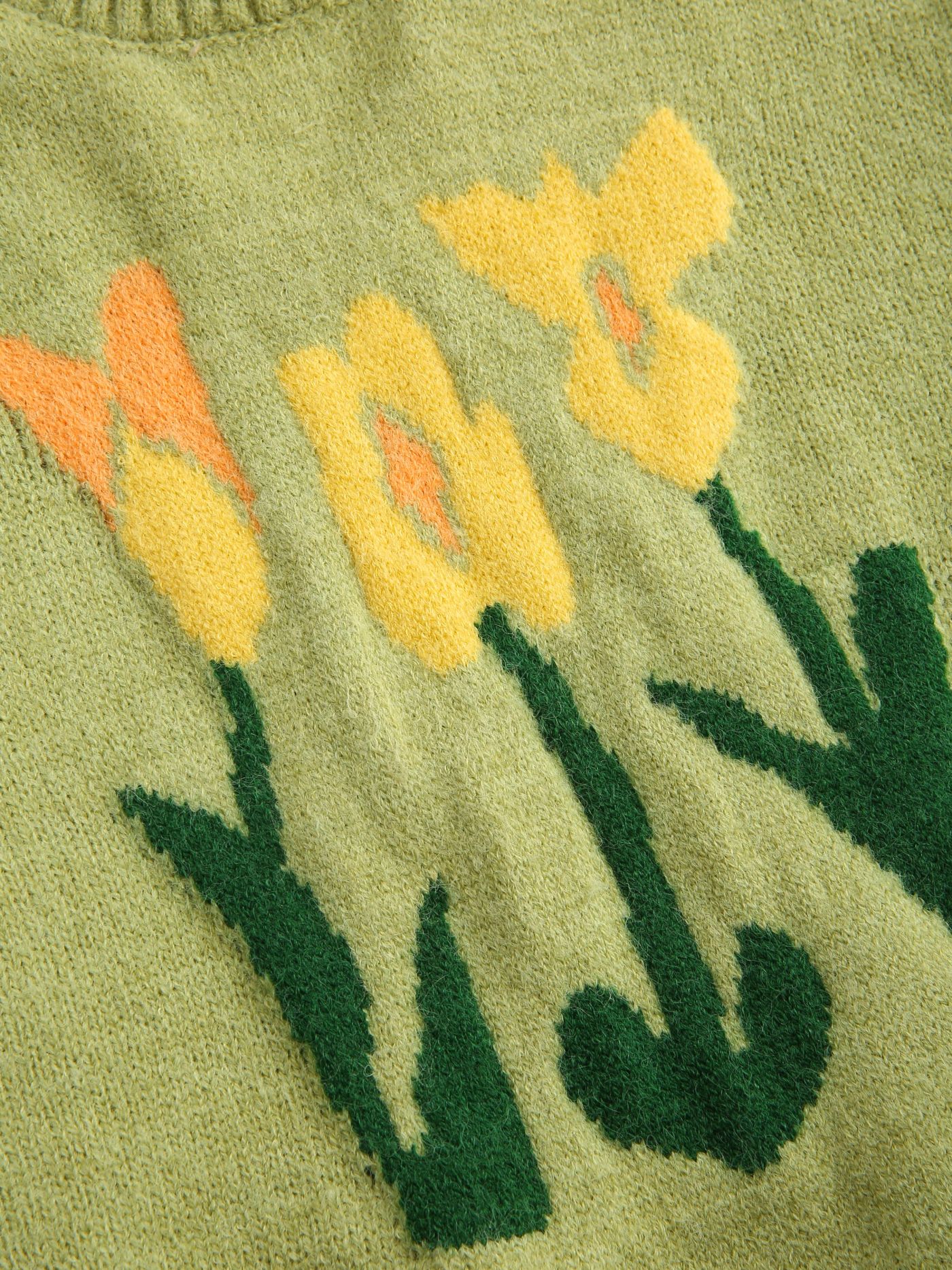 Gilet en maille à motif floral