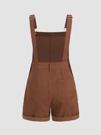 Schürzen-Playsuit aus solidem Cord