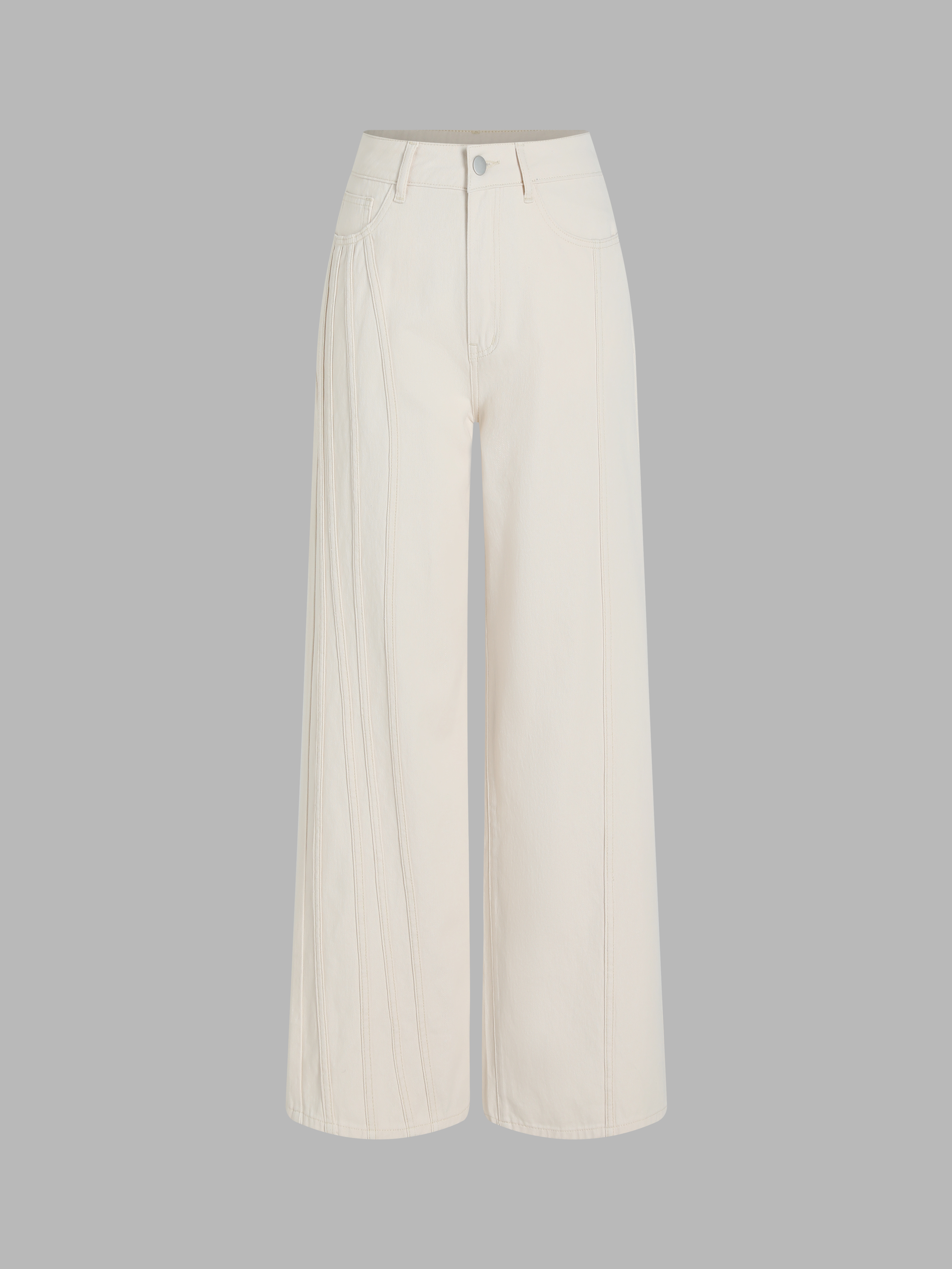 Solid Denim Wide Leg Trousers Cider