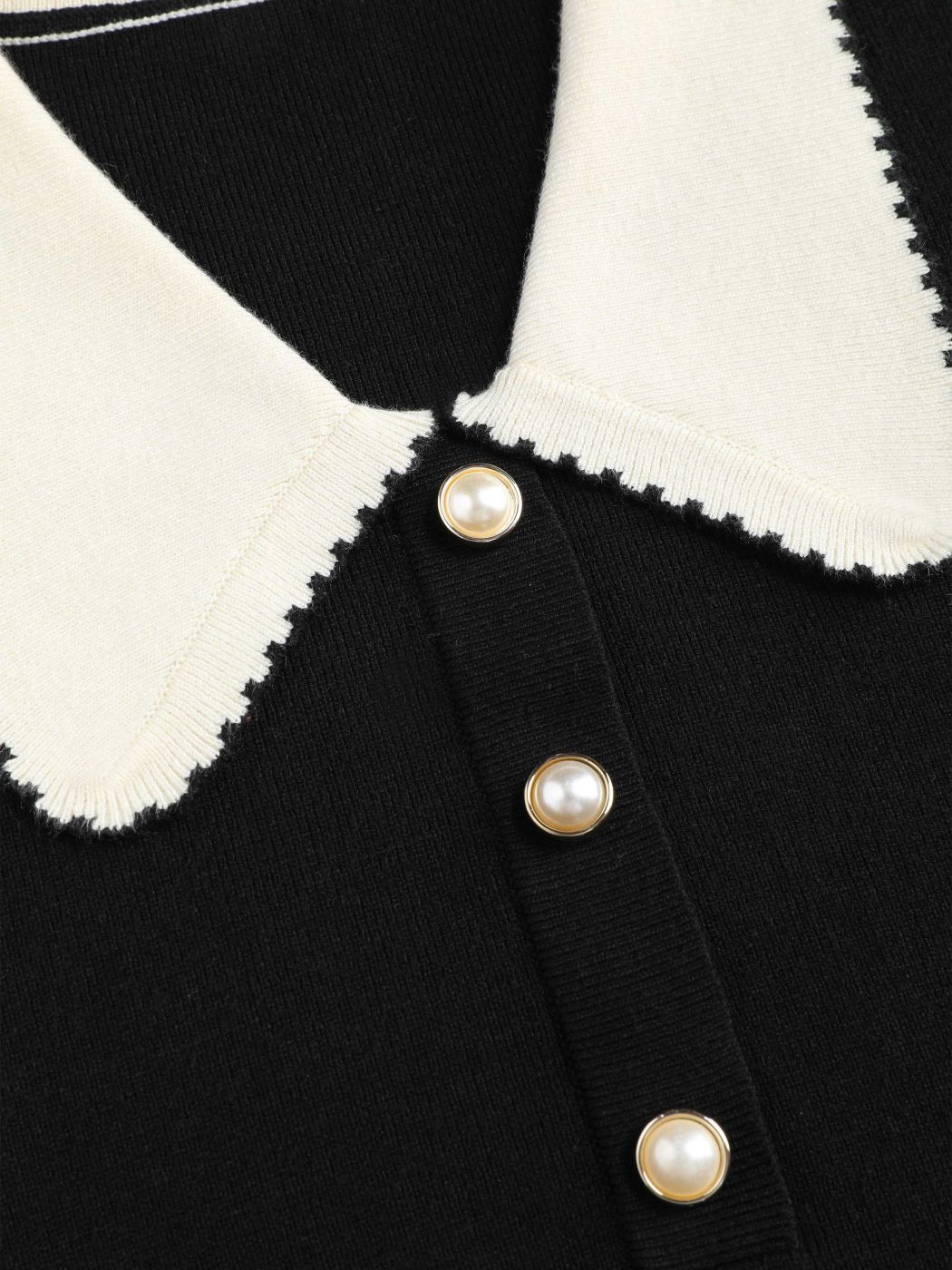 Ärmelloses gestricktes Polo-Minikleid