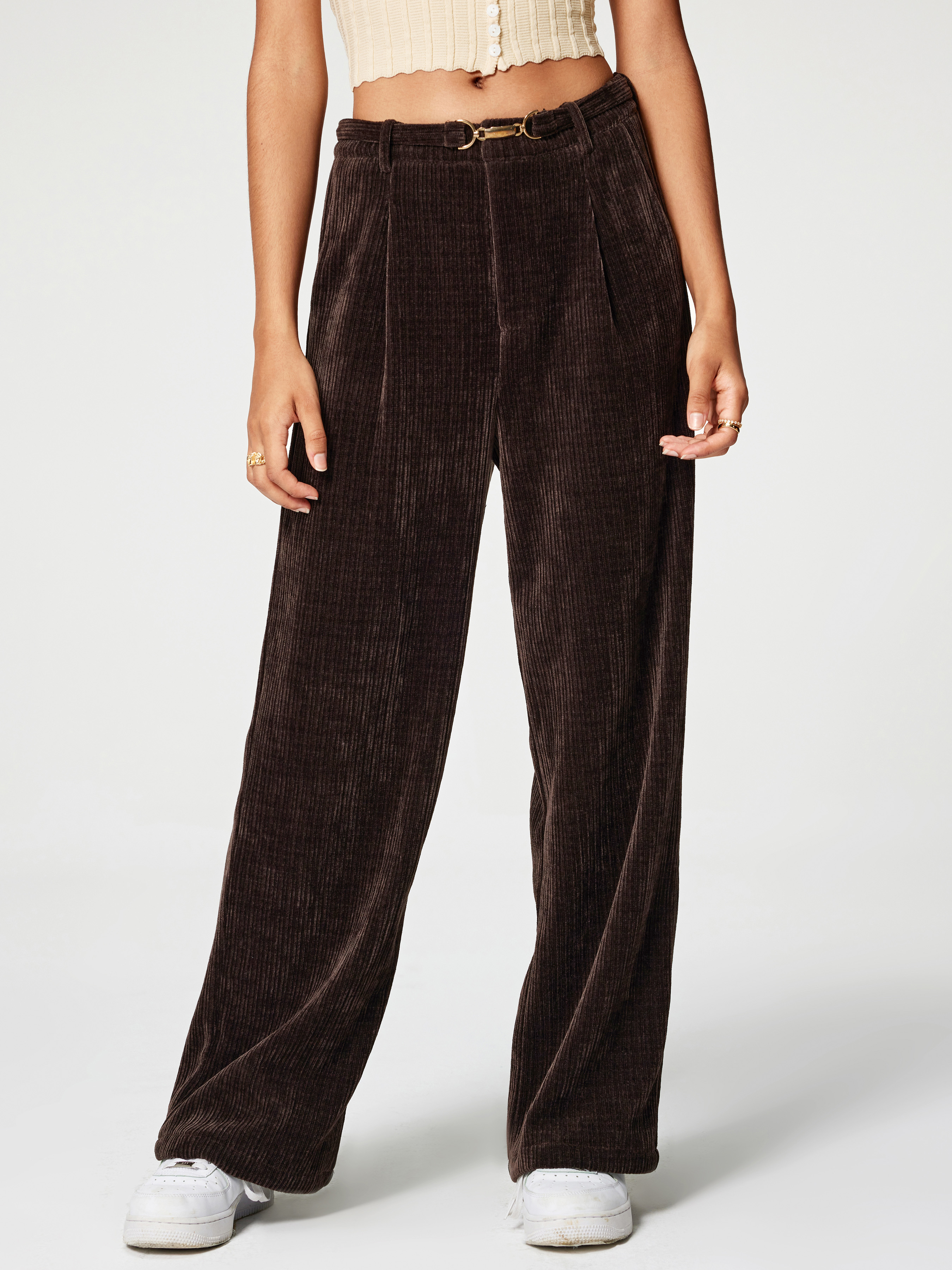 Corduroy straight leg trousers best sale