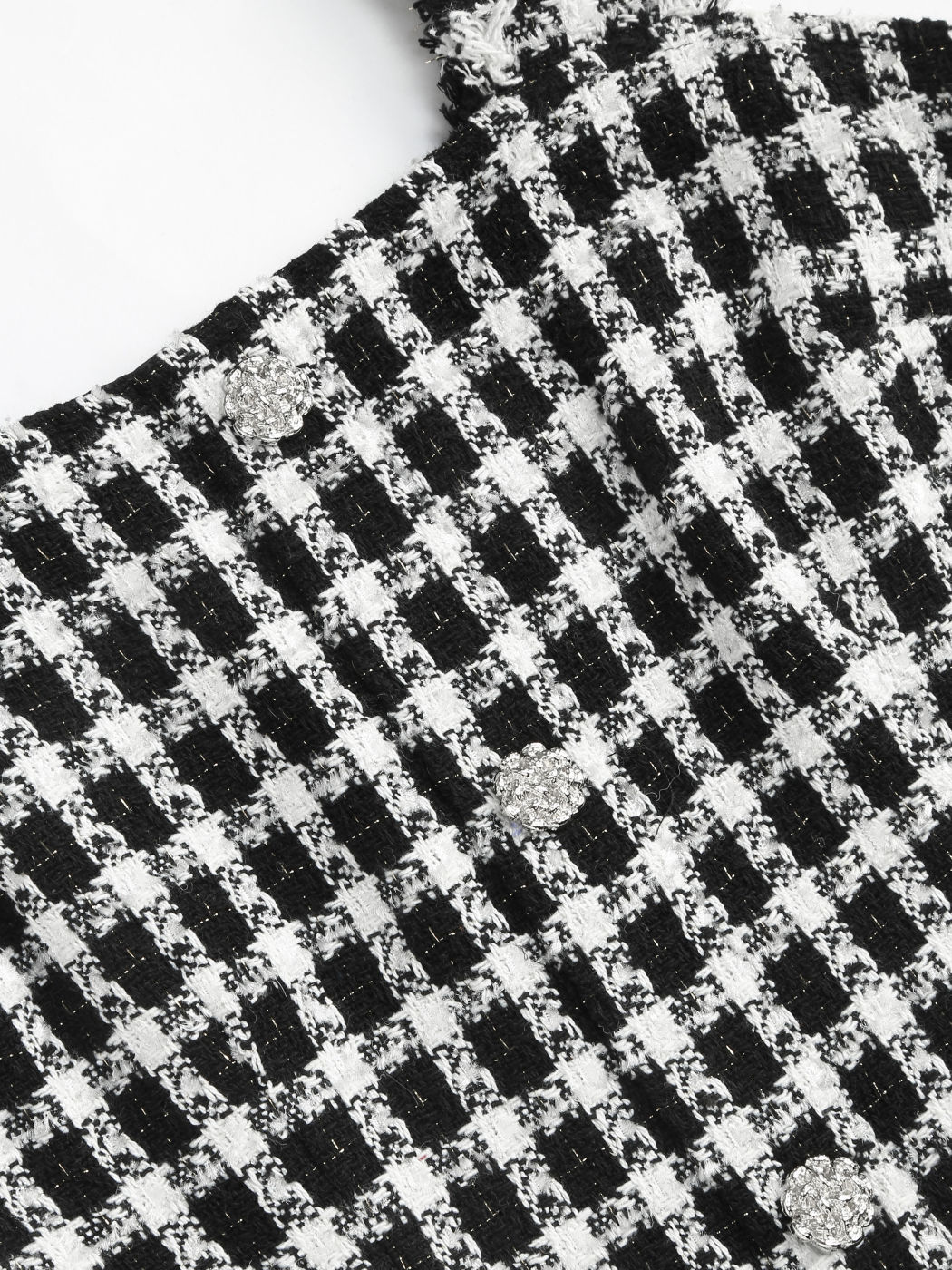 Tweed Square-Neck Button Mini Dress main image 1
