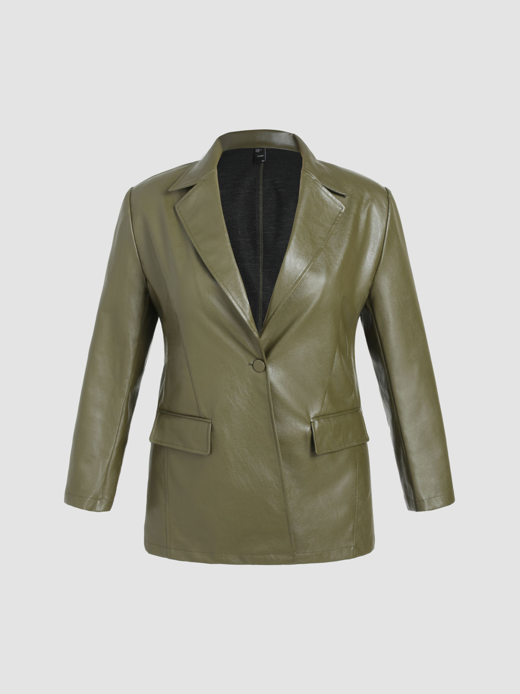 Oversize-Blazer aus massivem PU Kurve & Plus