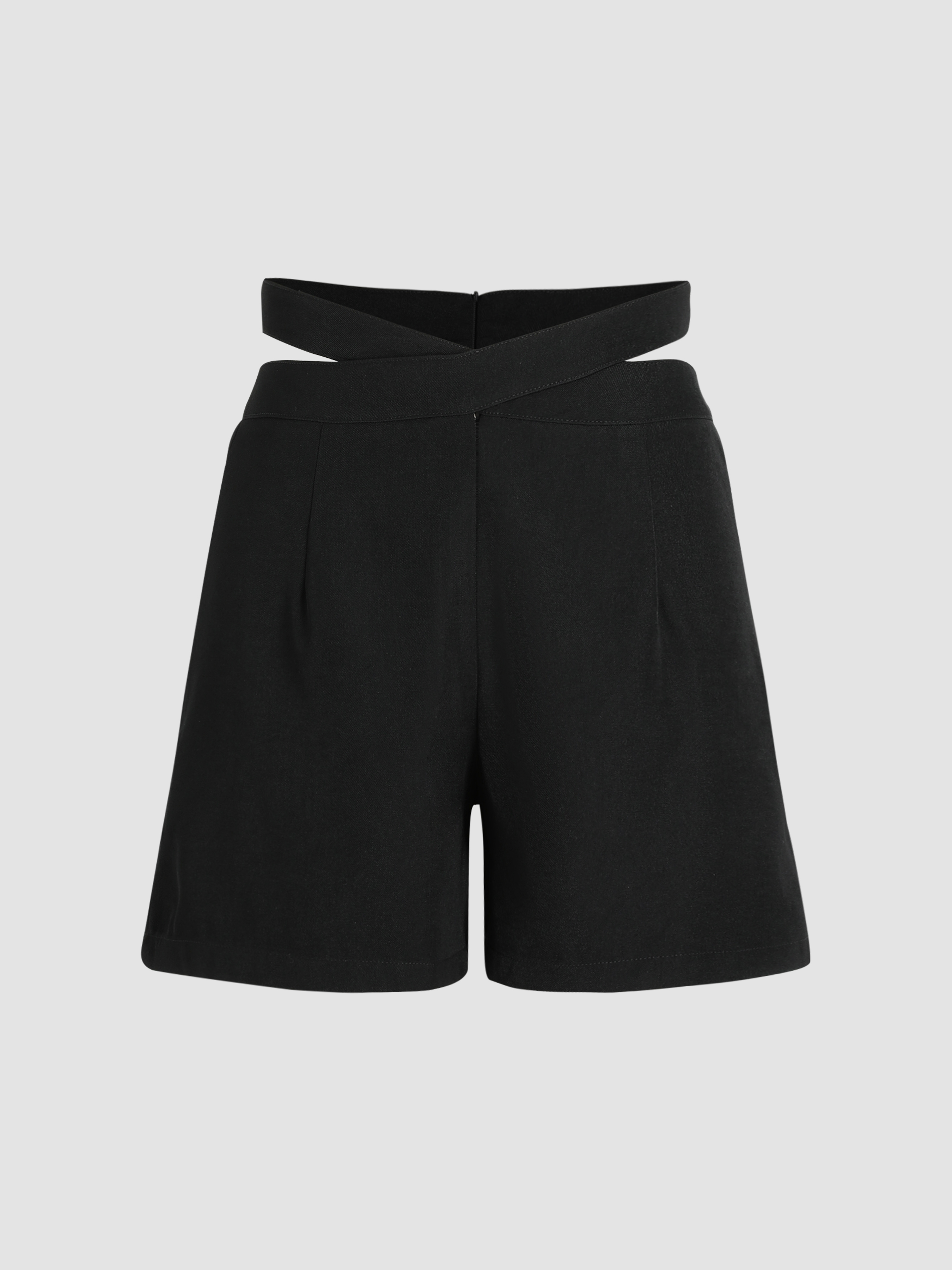 Solid Cut Out Shorts - Cider