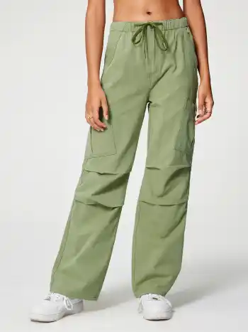 Denim Drawstring Cargo Pants