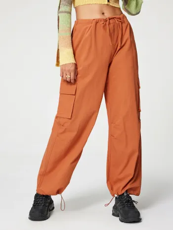 Pantaloni da paracadute a vita bassa Sun Glow