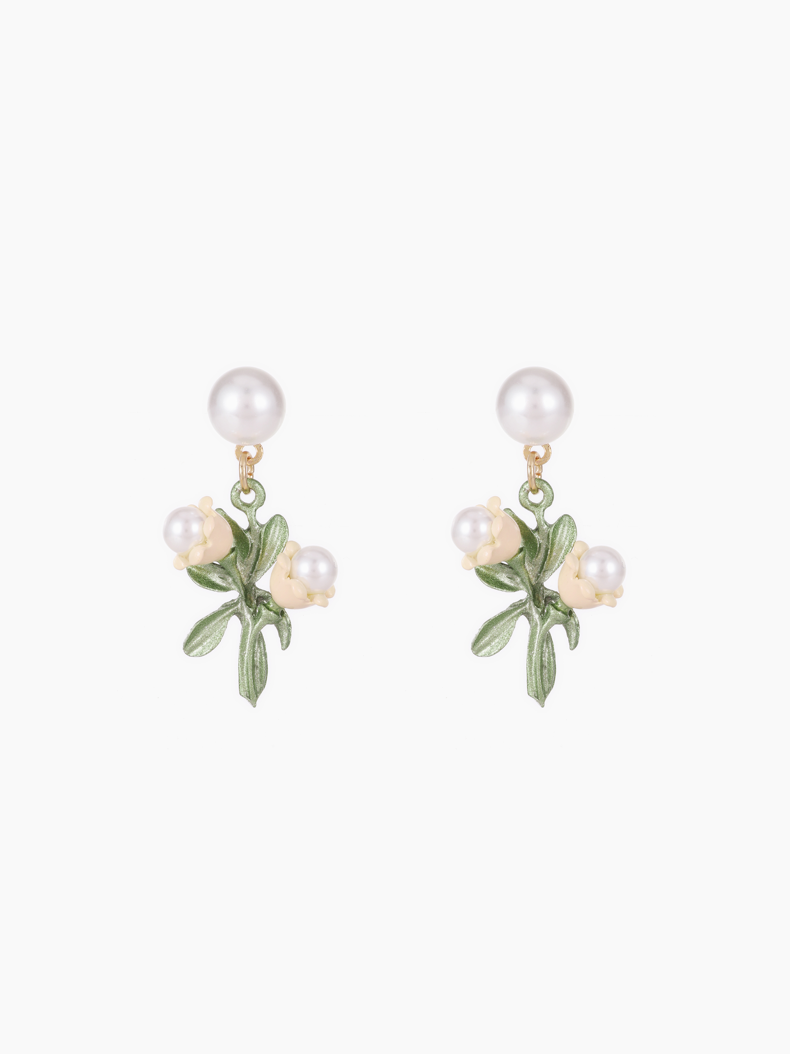Floral & Faux Pearl Earrings