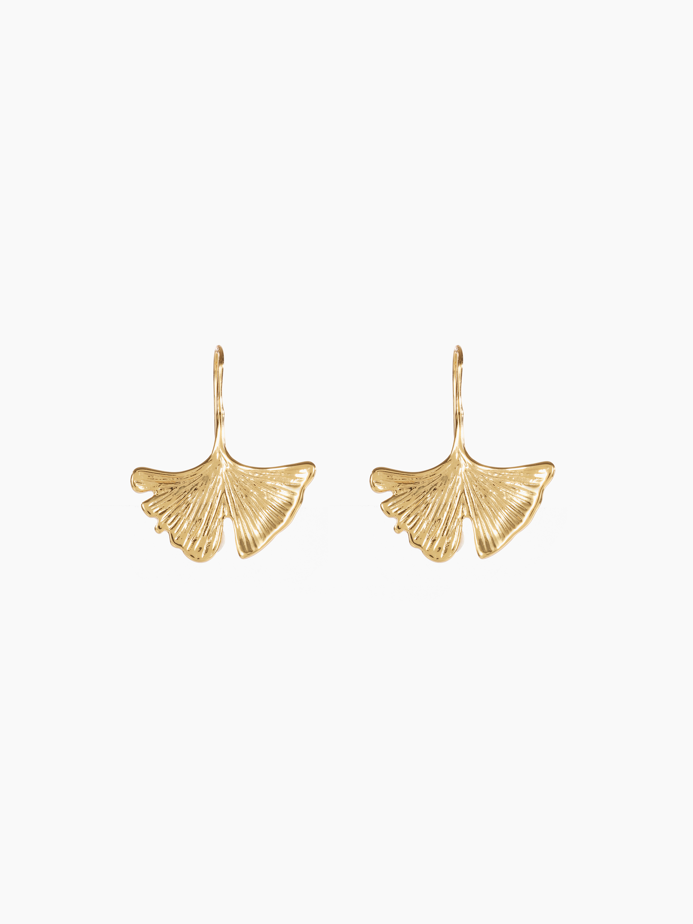 Solid Leaf Design Drop Earrings Cider