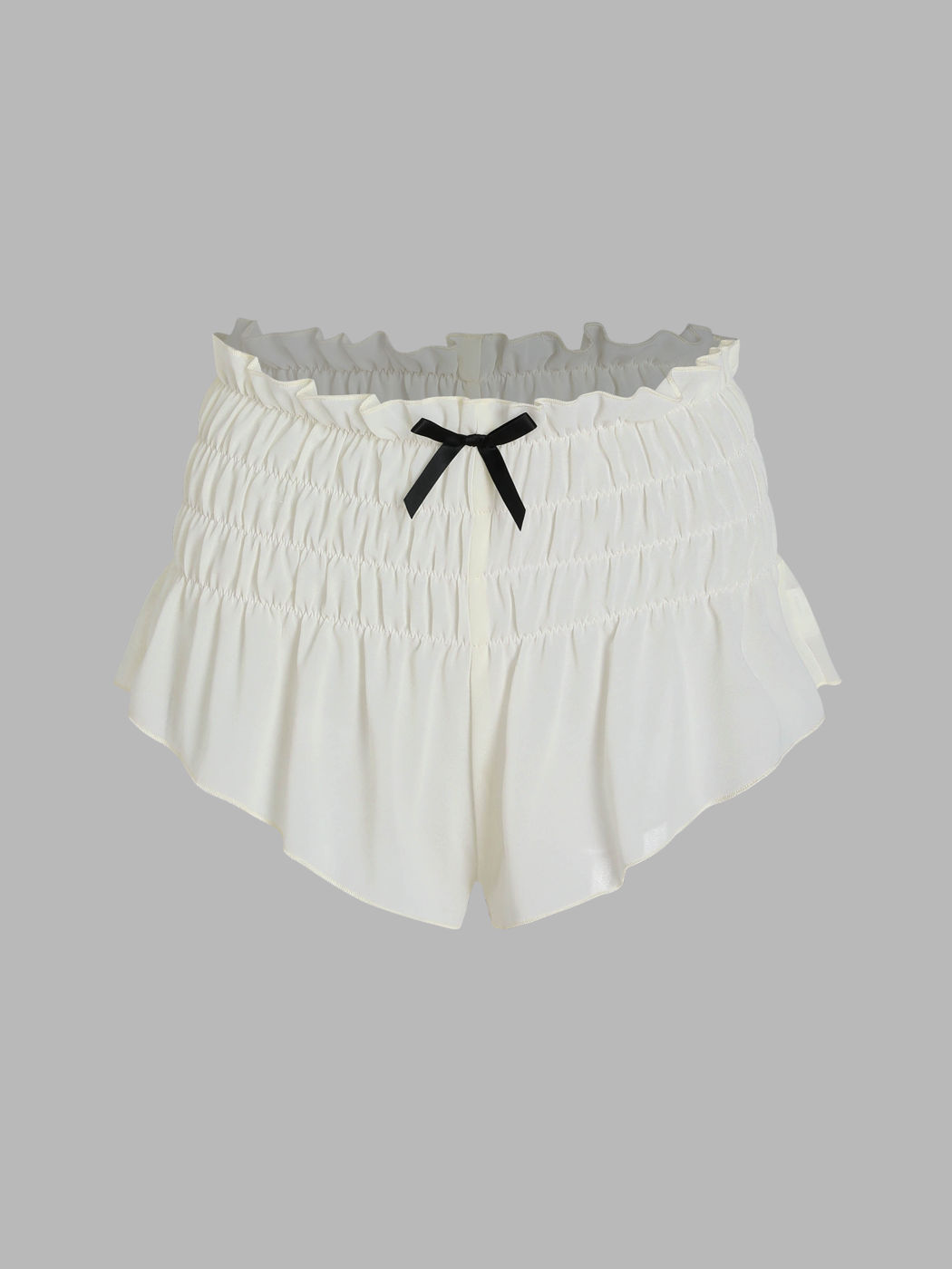 Chiffon Bow Knot Ruched Lounge Shorts For Home