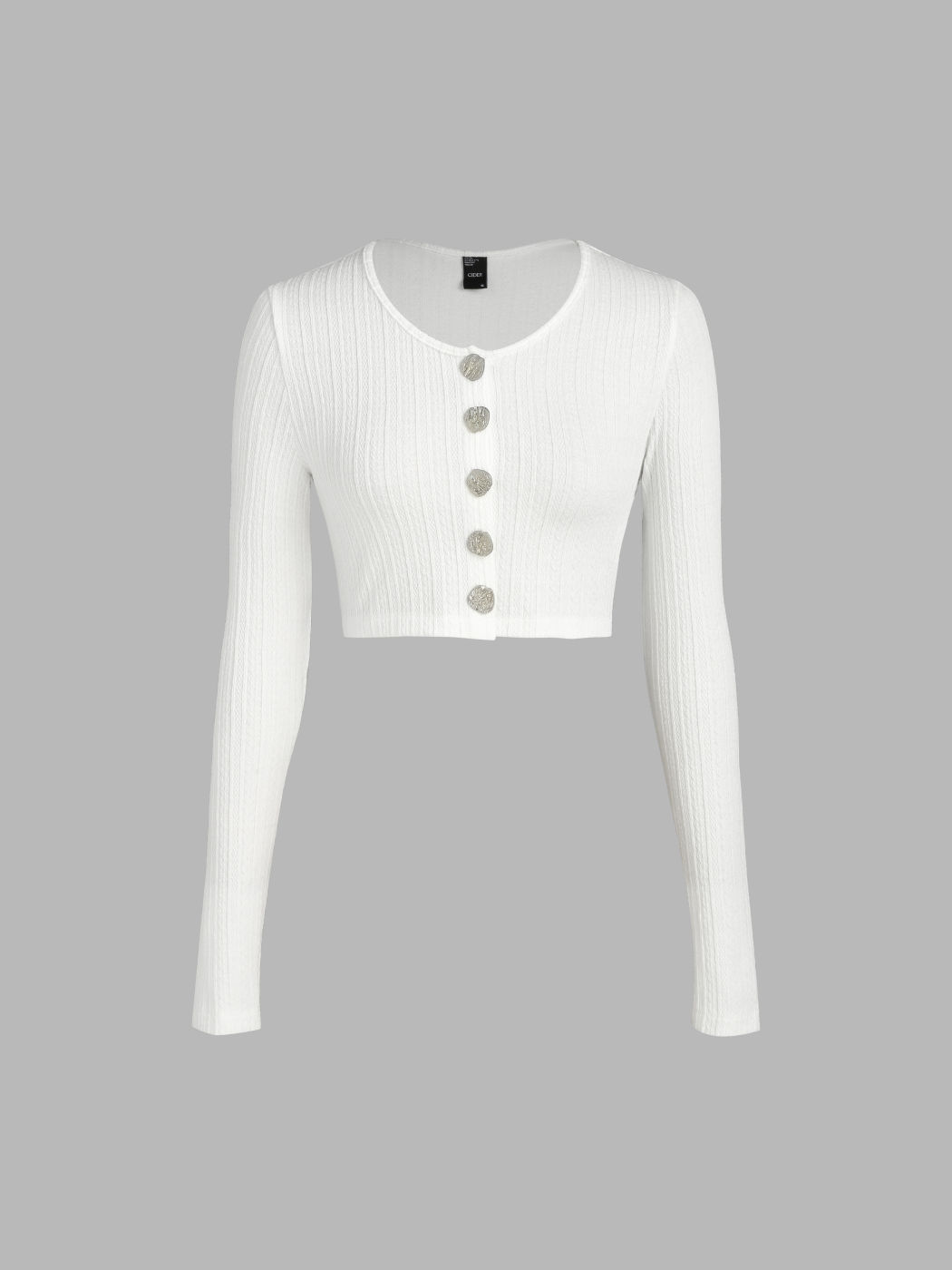 Solids Crop-Top mit Knöpfen
