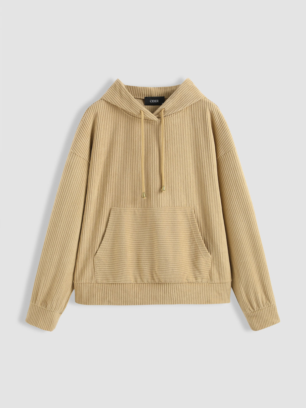 Übergroßer Kapuzenpullover aus festem Cord