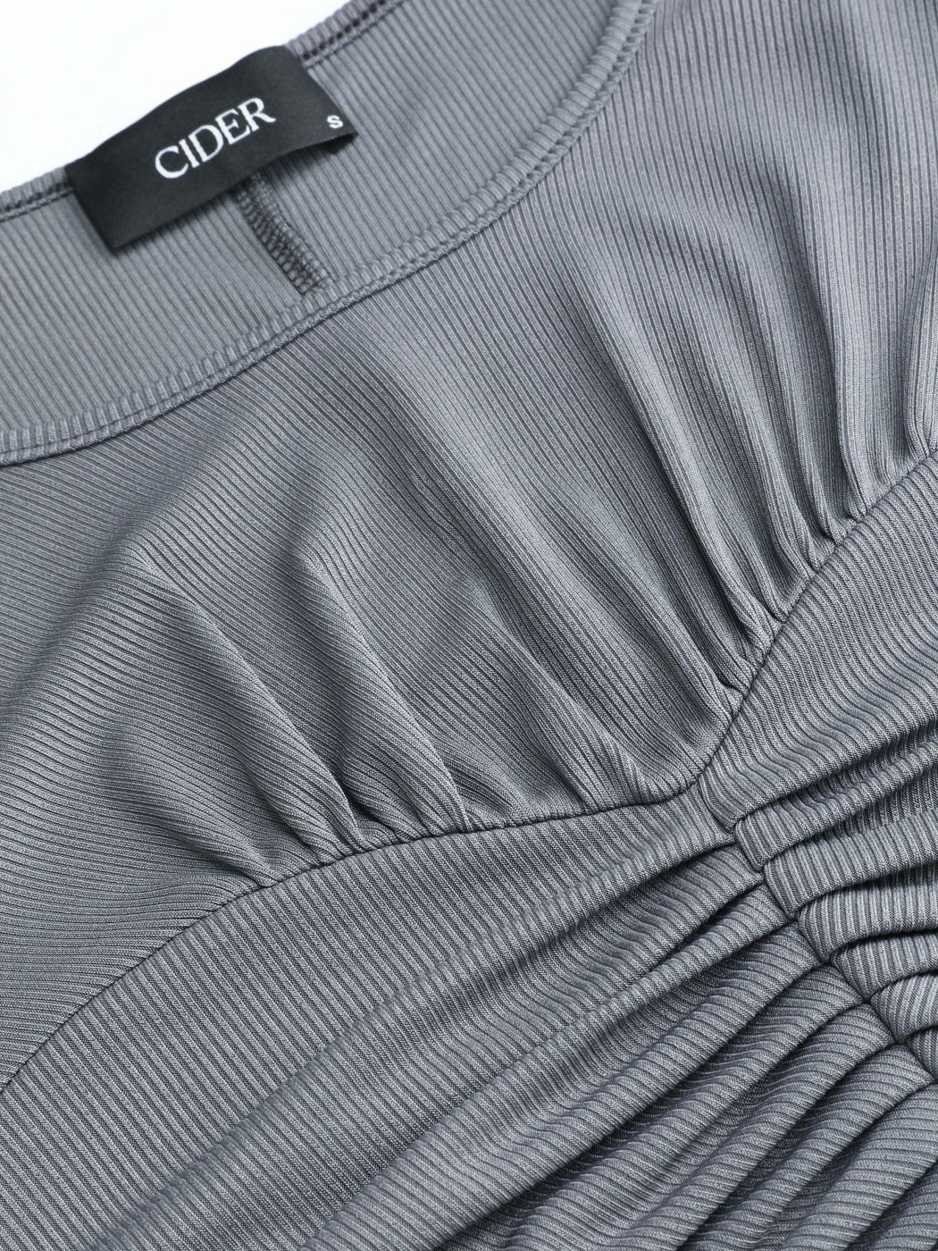 Solid Ruched Long Sleeve Tee