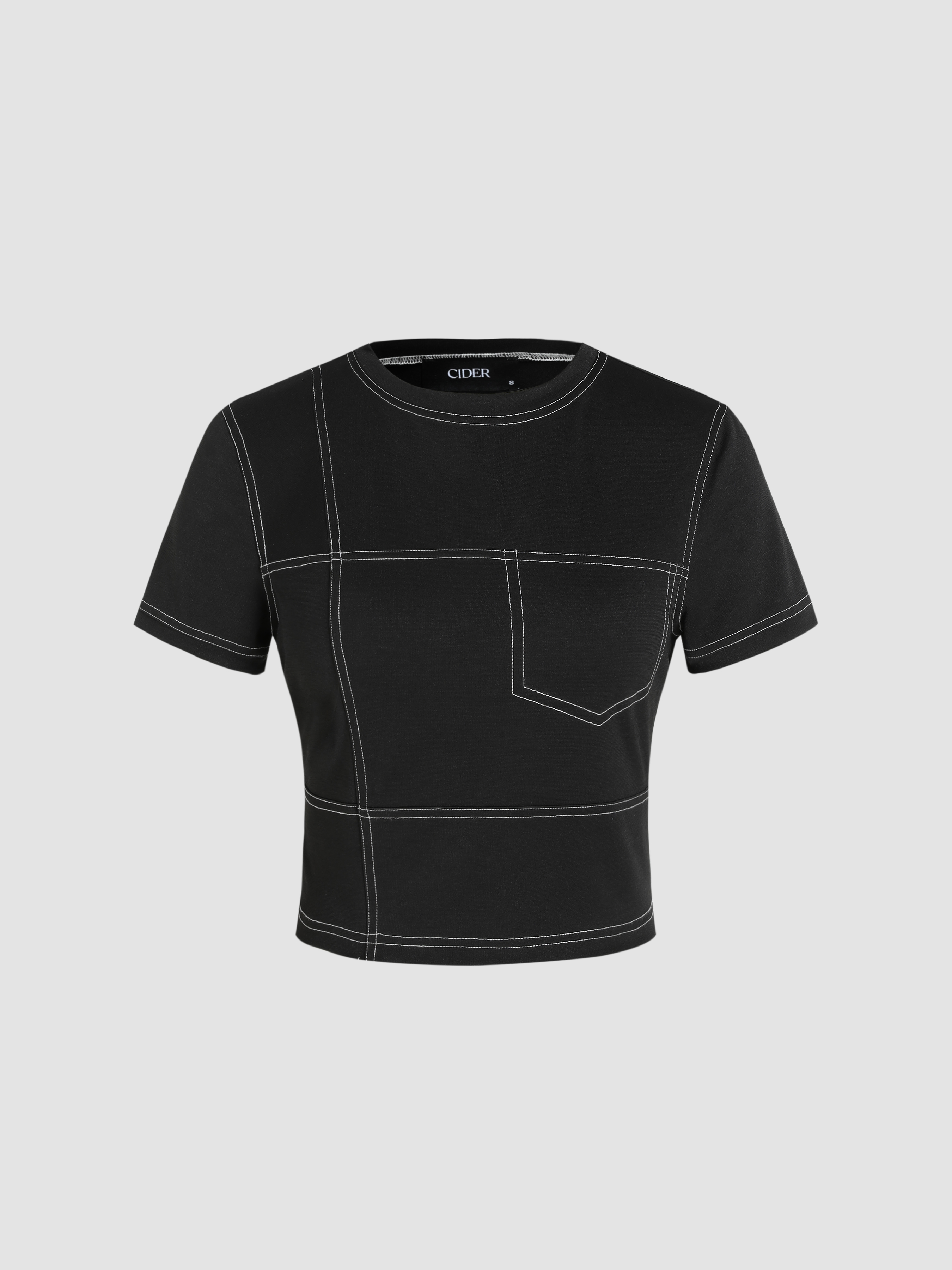 Solid Stitch Crop Top