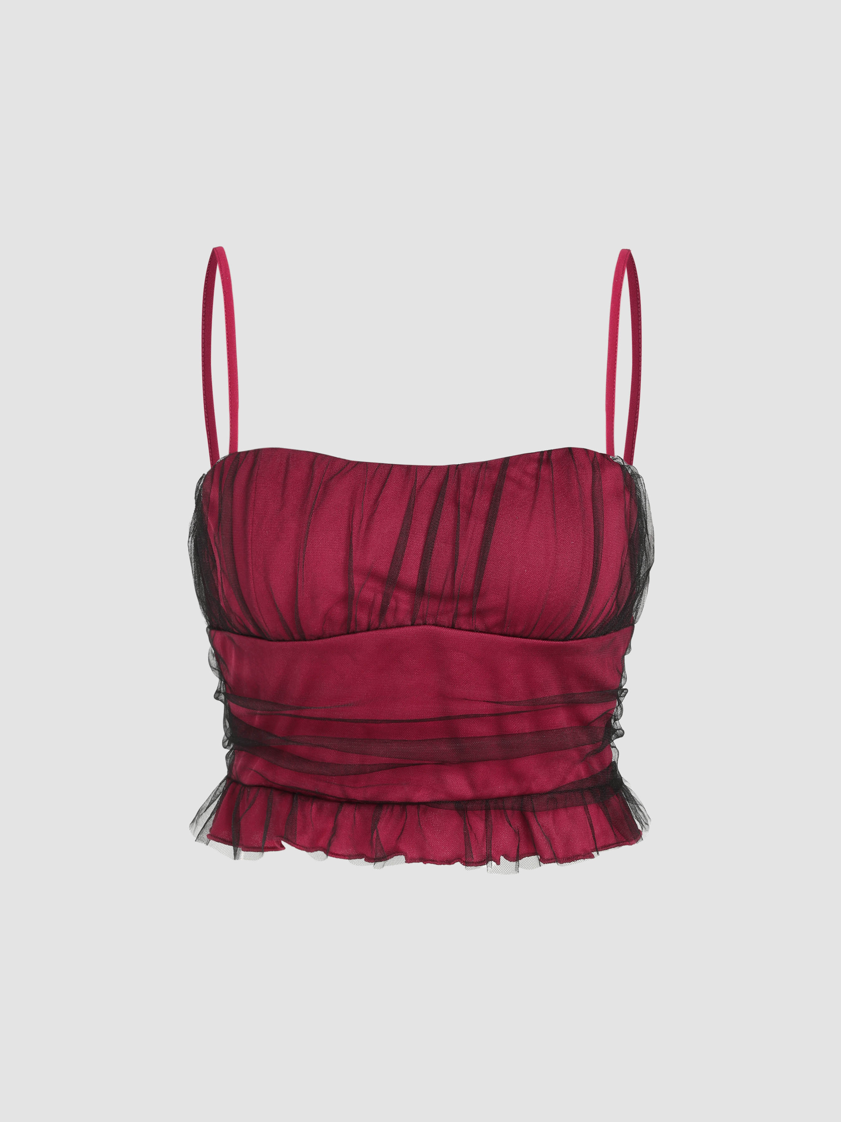 Eras Tour Outfit Taylor Outfit Mesh Ruffle Cami Crop Top For Party ...