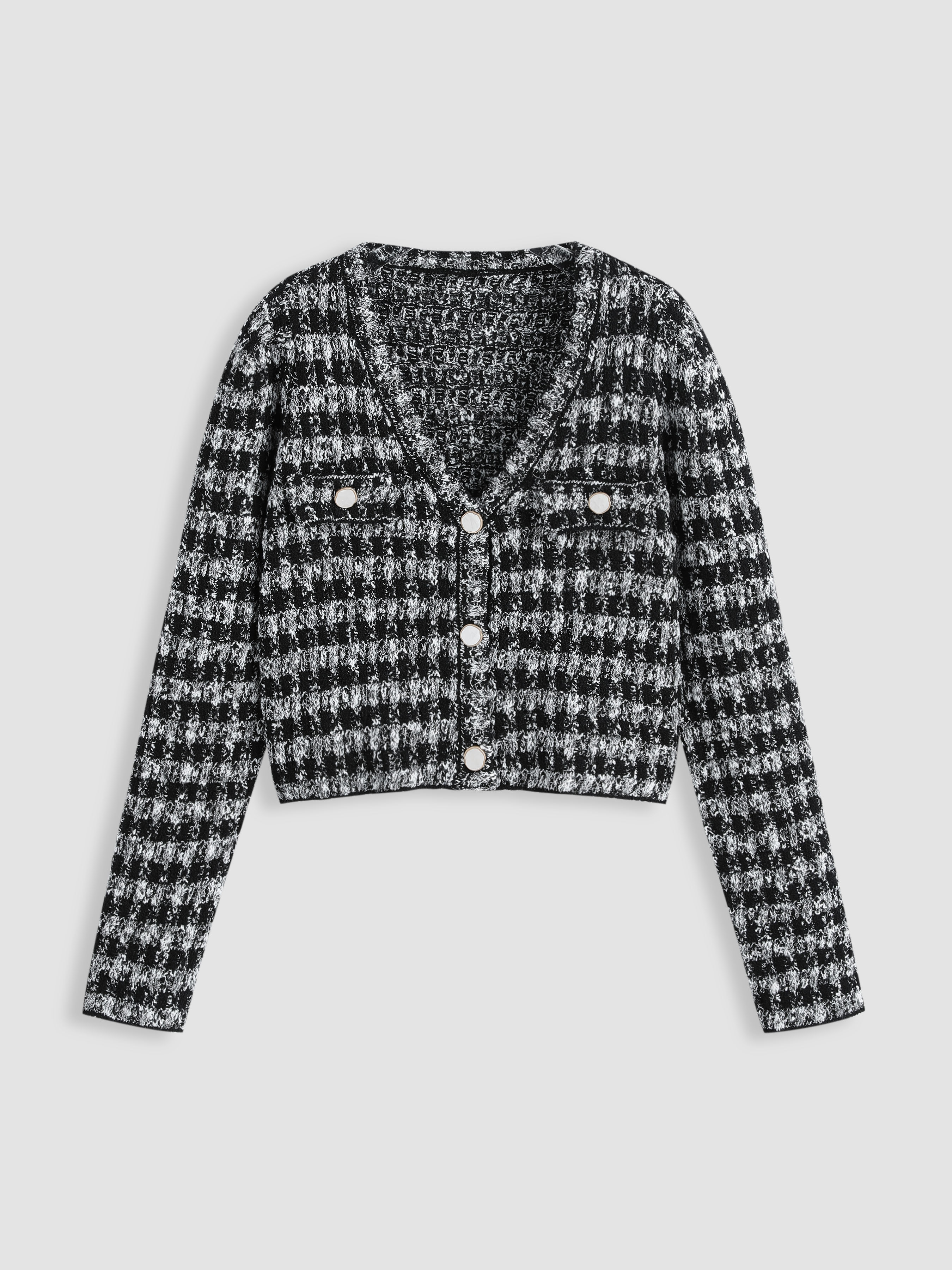 Tweed Long Sleeve Button Up Jacket Cider