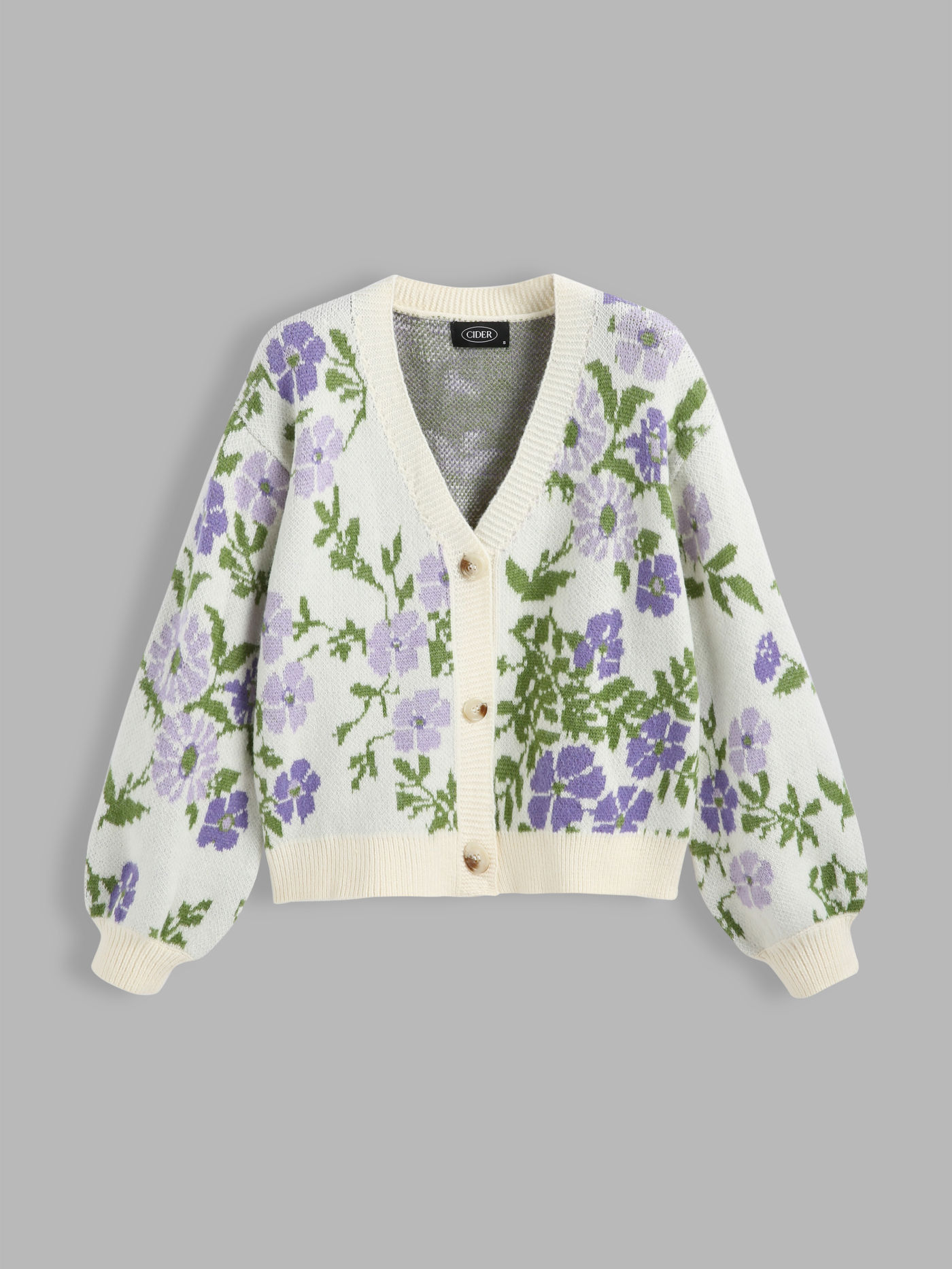 Cardigan en maille floral pour le thé au jardin