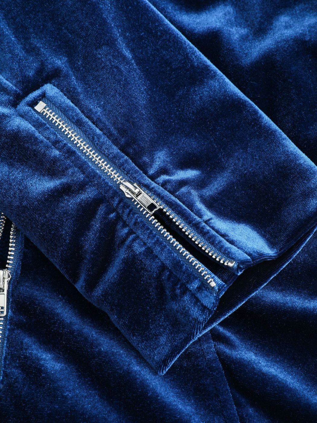 Samt-Reißverschluss-Langarmjacke