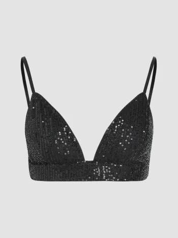 Cami-Crop-Top mit Pailletten