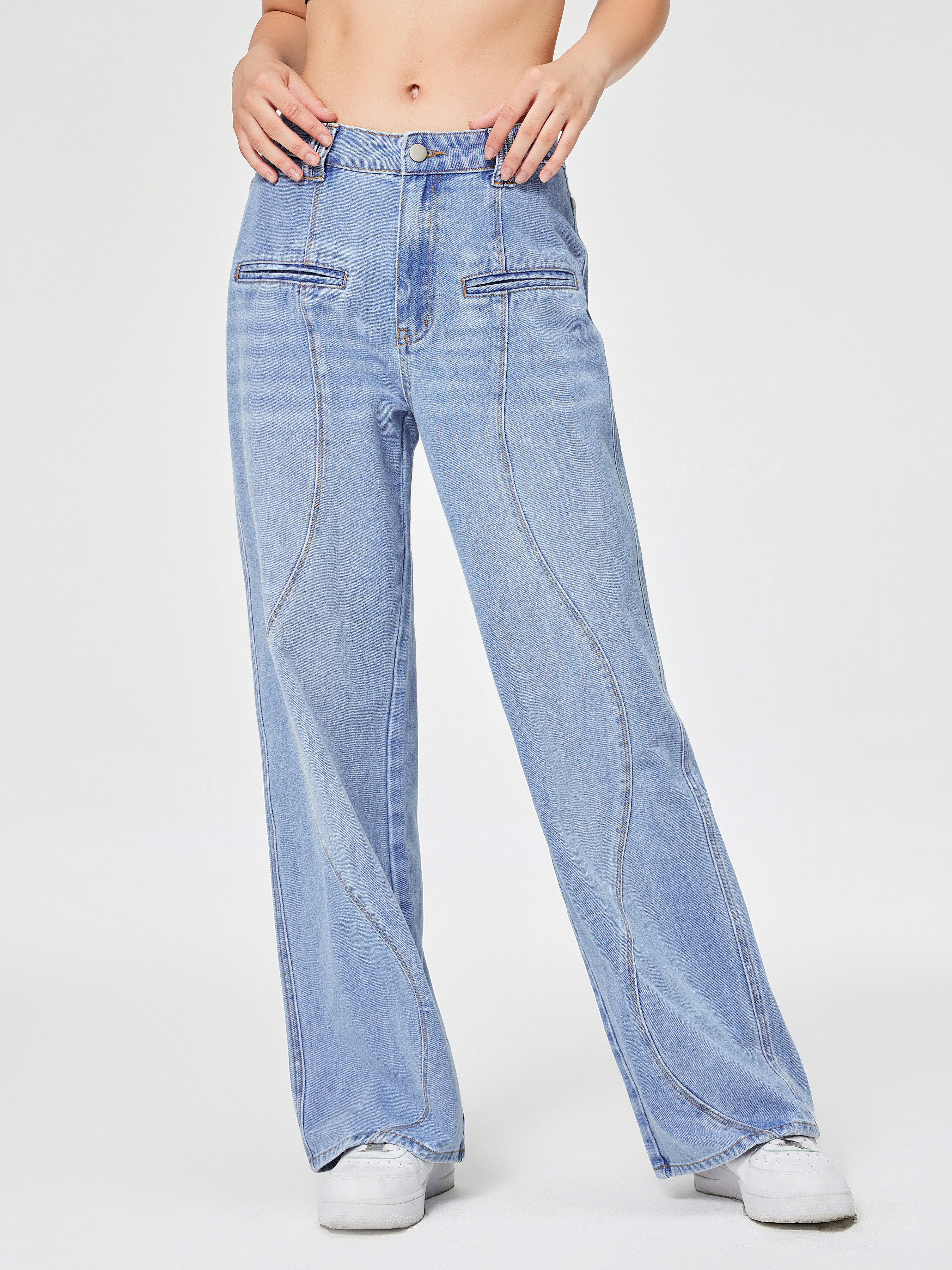 Calça wide leg jeans - puídos - Rafa Store Varejo