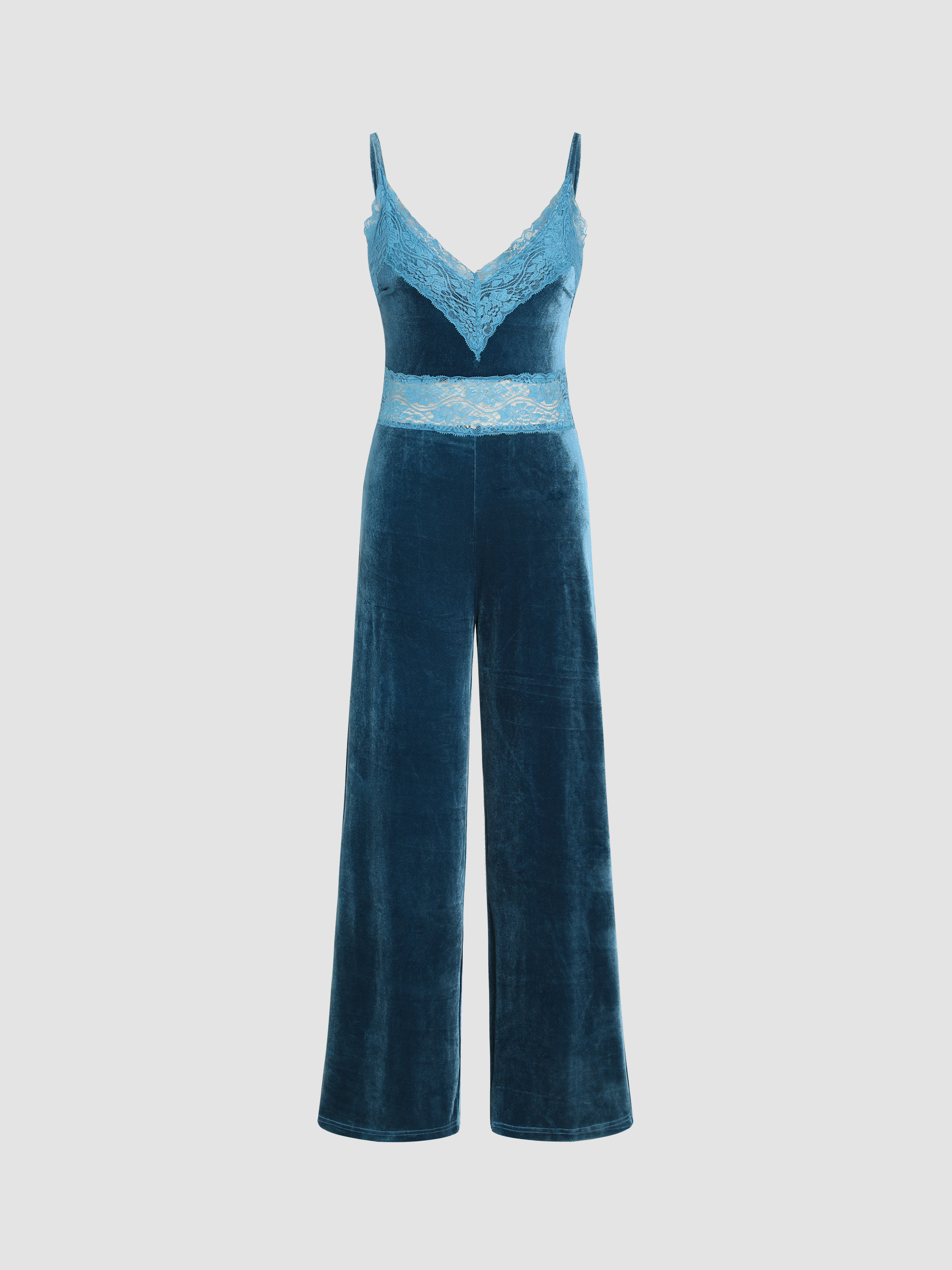 Velvet Long Sleeves Cut-Out JumpSuits