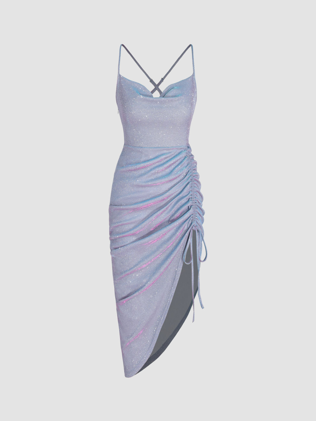 Glitter hollow out cami midi dress
