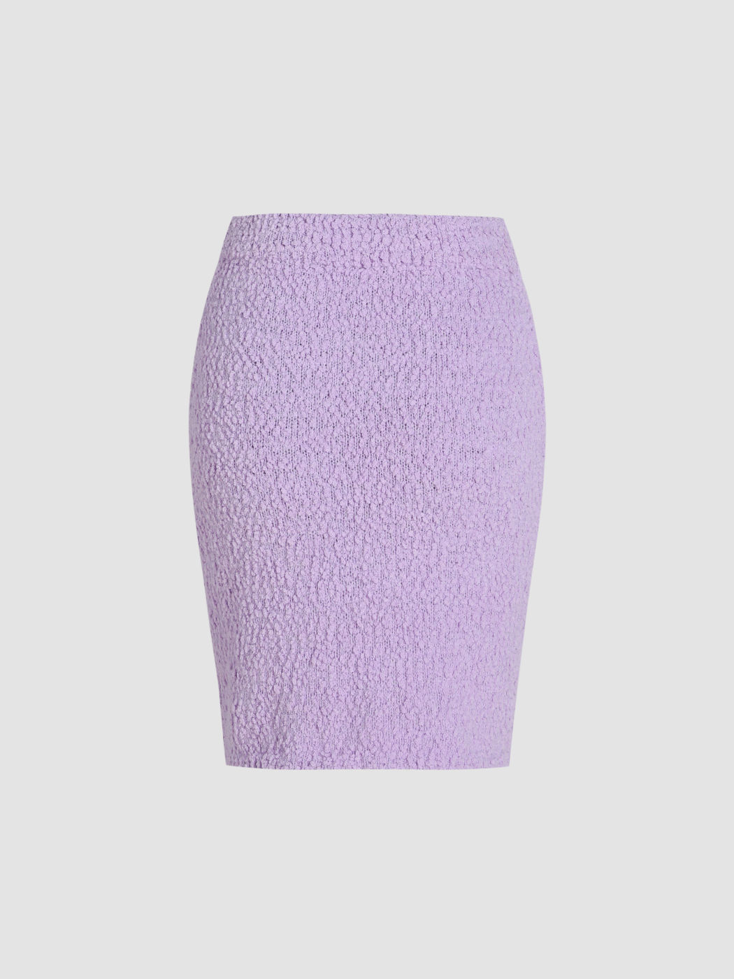  Einfarbiger Strickrock mit hoher Taille