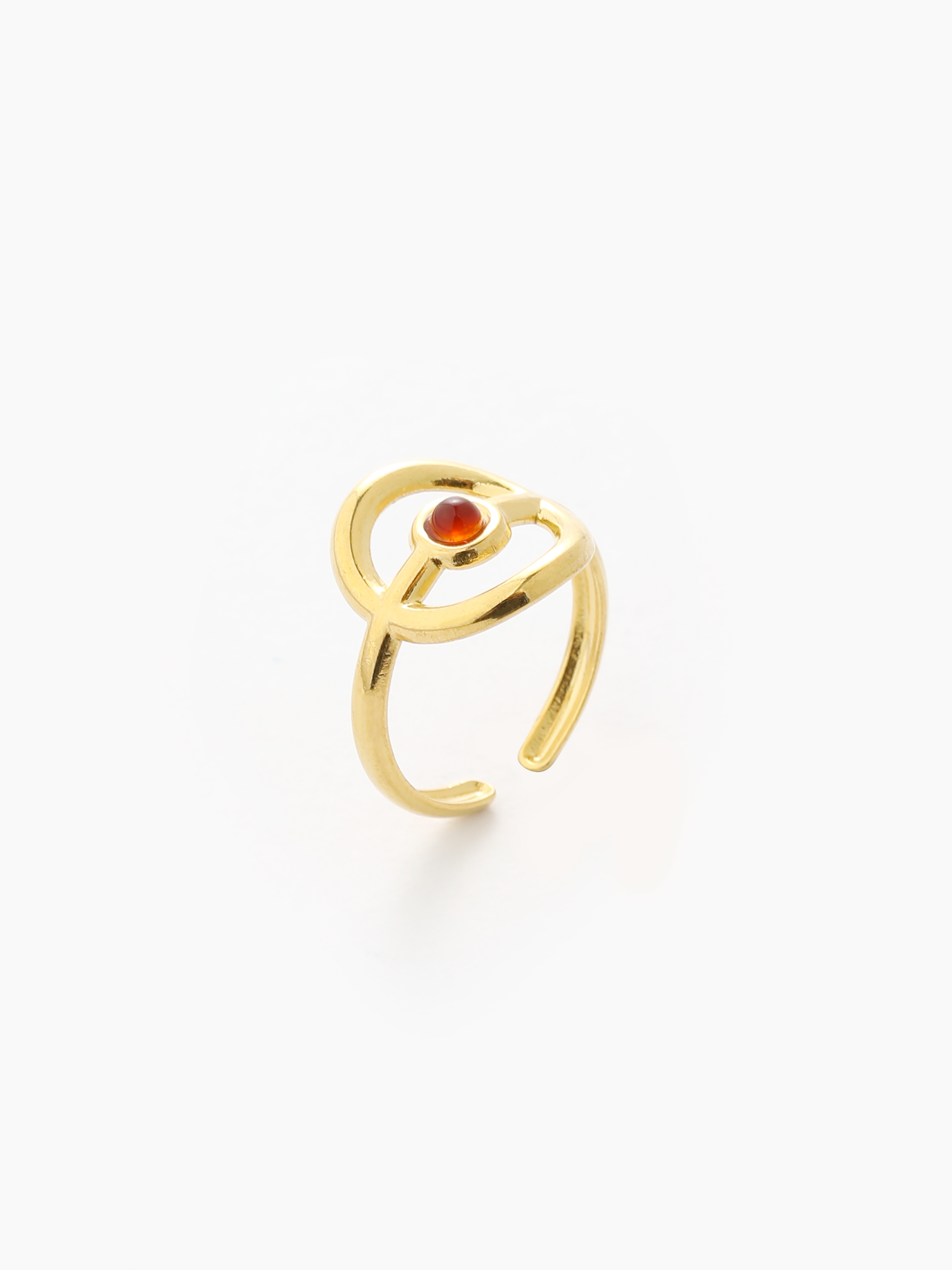 Geometric Decor Cuff Ring - Cider