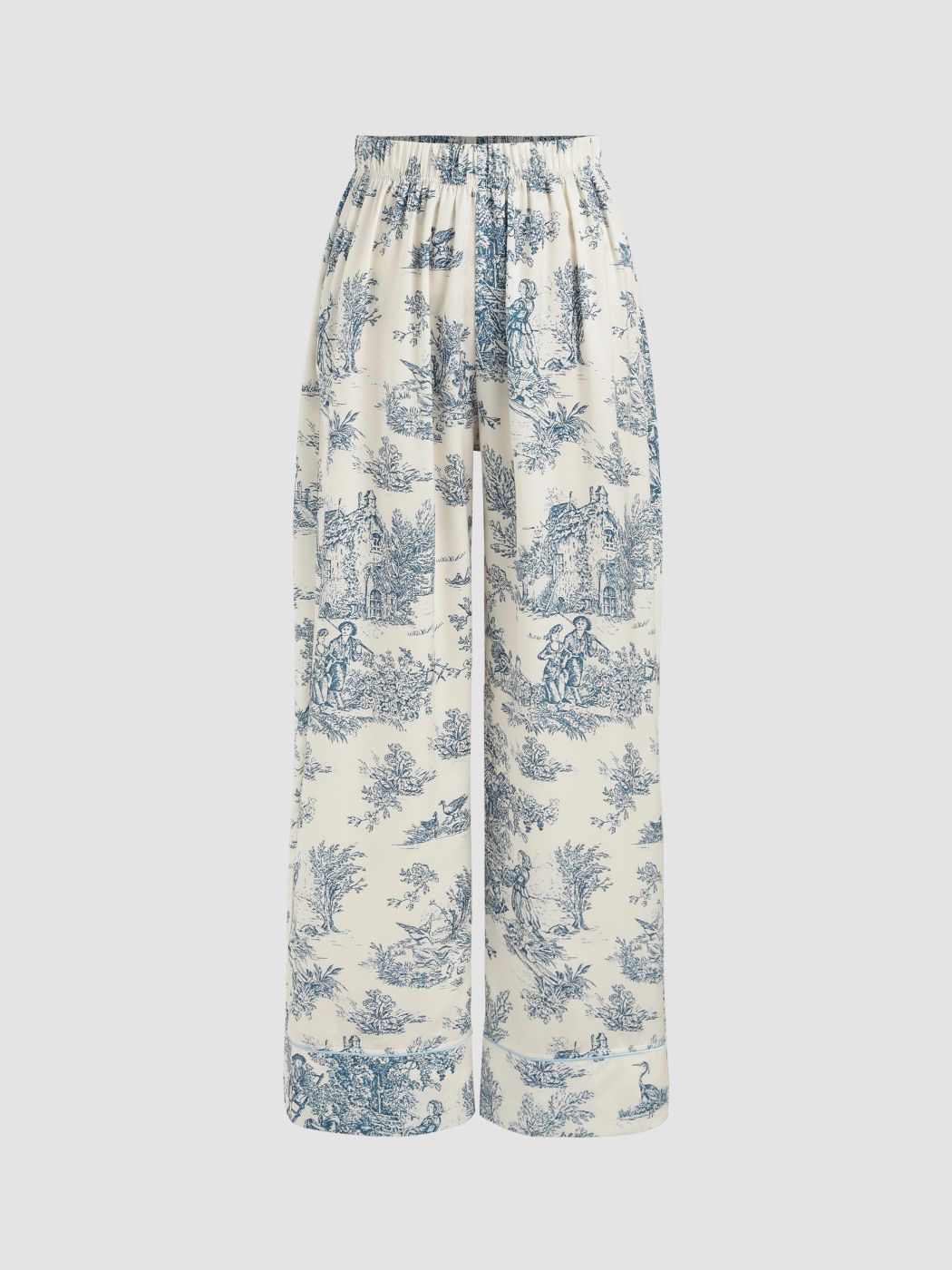  Satin Toile de Jouy Schlafanzughosen