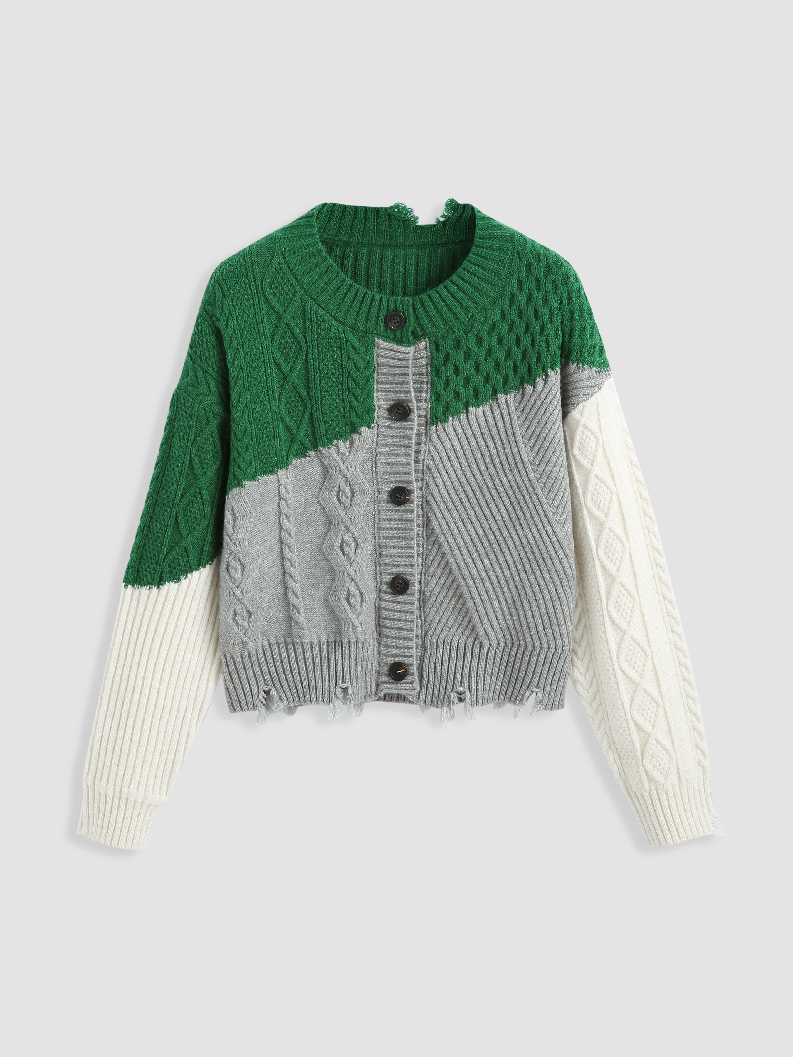 Cropped Ribbed Button Up Cardigan / Shirt main image 1