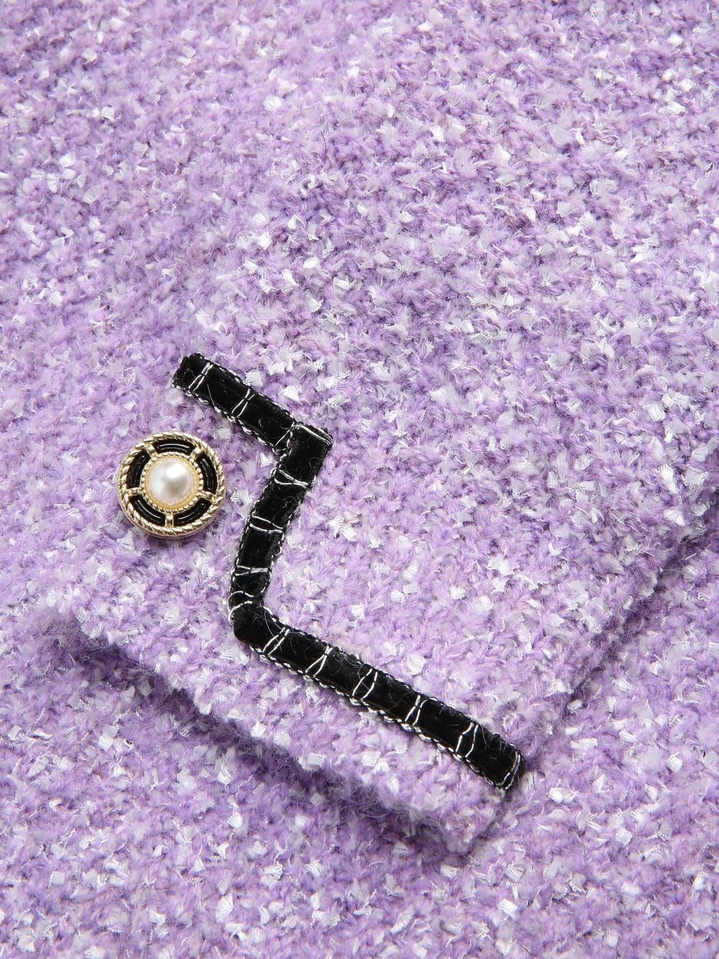  Kontrastierende Naht Perlenknopf Strickjacke