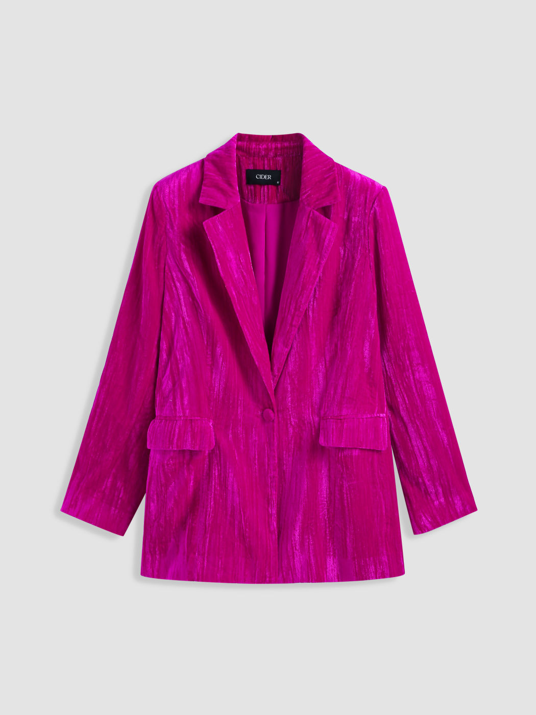 Solid Velvet Notched Collar Blazer Cider