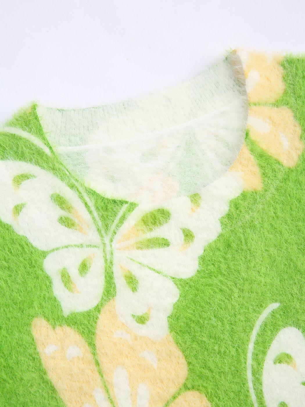 Butterfly Pattern Knitted Short Sleeve Top