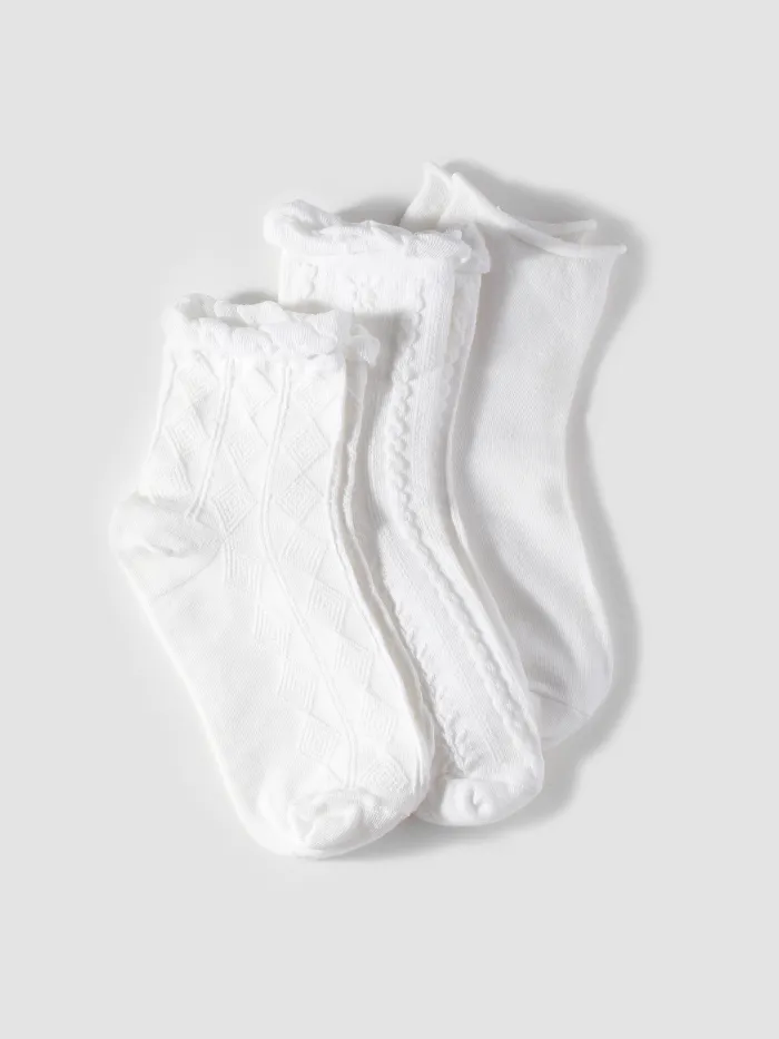 Cotton TWO-TONE HOUNDSTOOTH CREW SOCKS For School Daily Casual Date