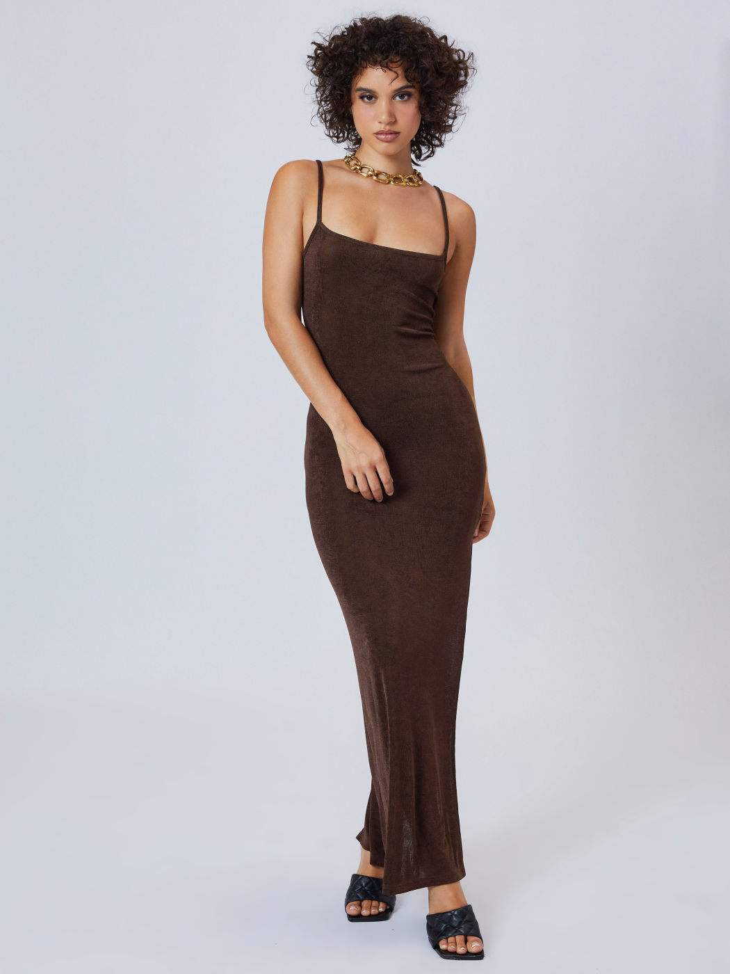 Backless Drawstring Maxi Dress Cider