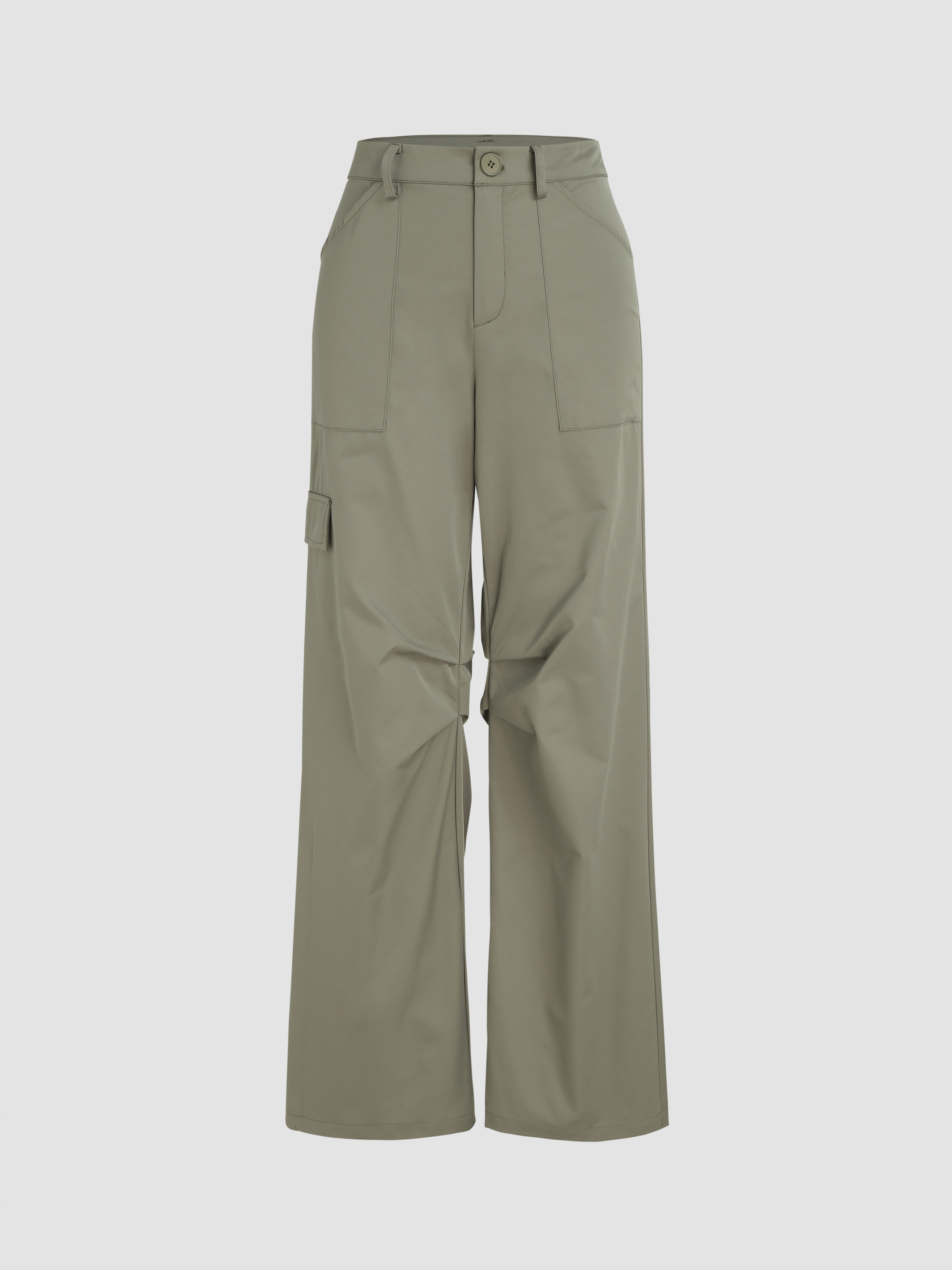 Solid Pocket Cargo Pants - Cider