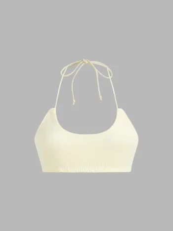Solid Neckholder-Bralette mit Kordelzug