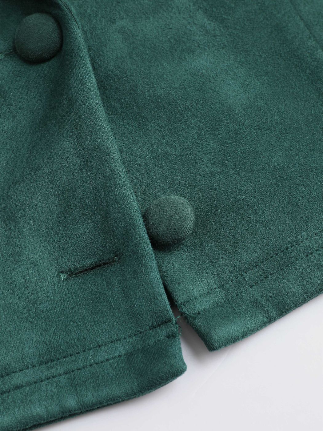 Suede Solid Fluffy Crop Blazer