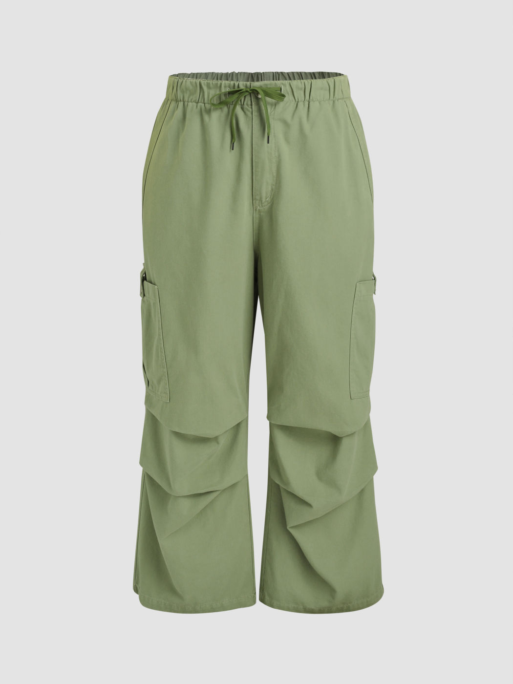 Denim Drawstring Pocket Cargo Pants Curve & Plus