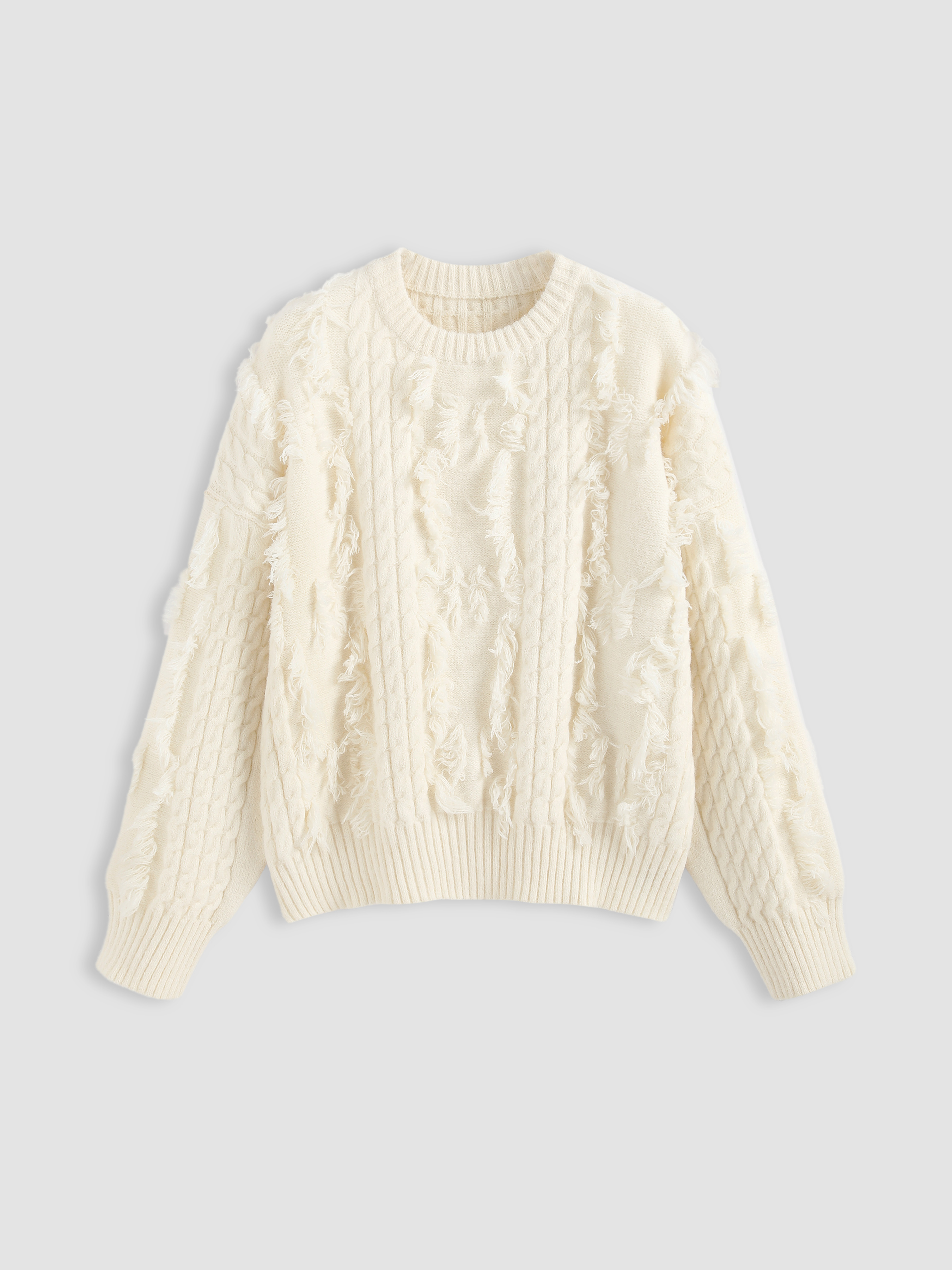 Solid Fluffy Oversized Sweater Cider