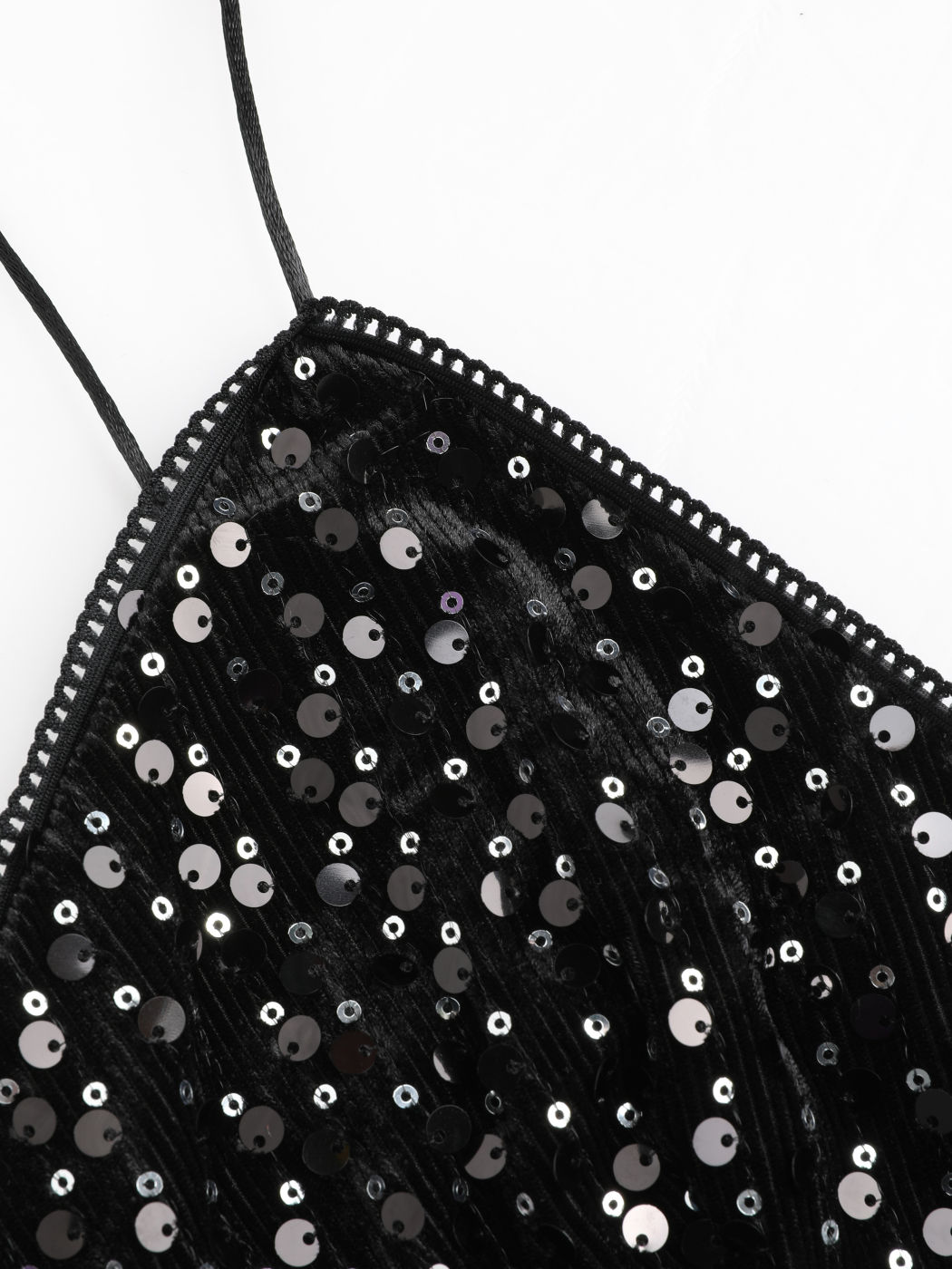 Einfarbiges Minikleid mit Pailletten
